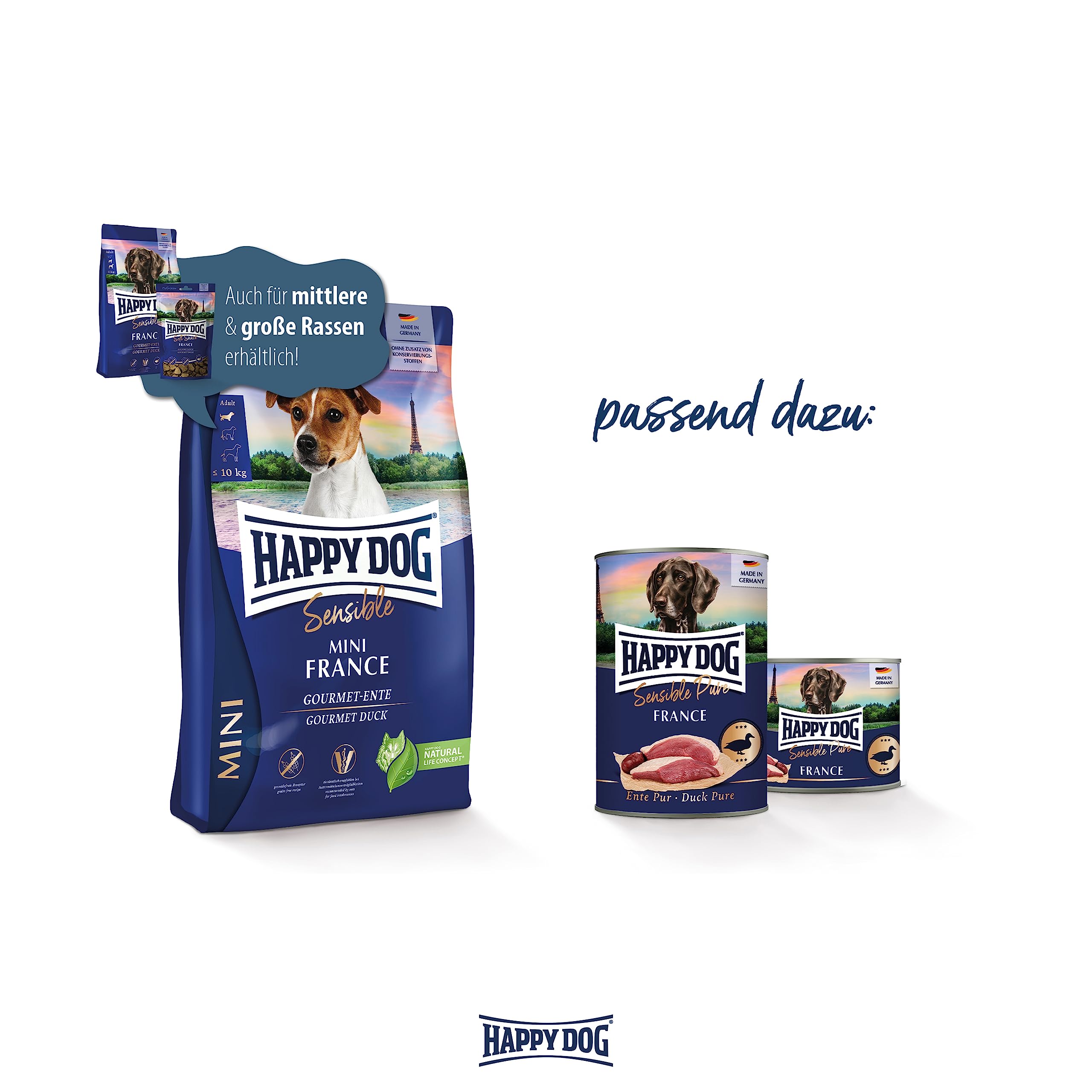 Happy Dog Sensible Mini France 4 kg | Duck Food - Grain-Free