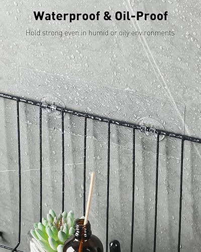 Miniatura 7 de Uniclife 12 ganchos adhesivos para regadera, ganchos de ducha fuertes, reemplazo adhesivo de cadillo, tiras adhesivas transparentes para baño