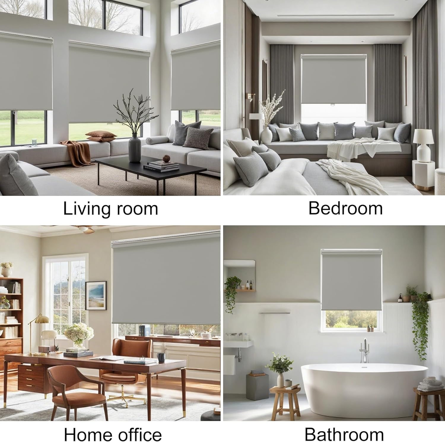 LUSTROWIN Blackout Roller Shades Cordless Blinds for Windows, Free-Stop Shades, UV Protection Waterproof Fabric, Room Darkening Window Blinds for Home & Office (Custom Size, Pink)