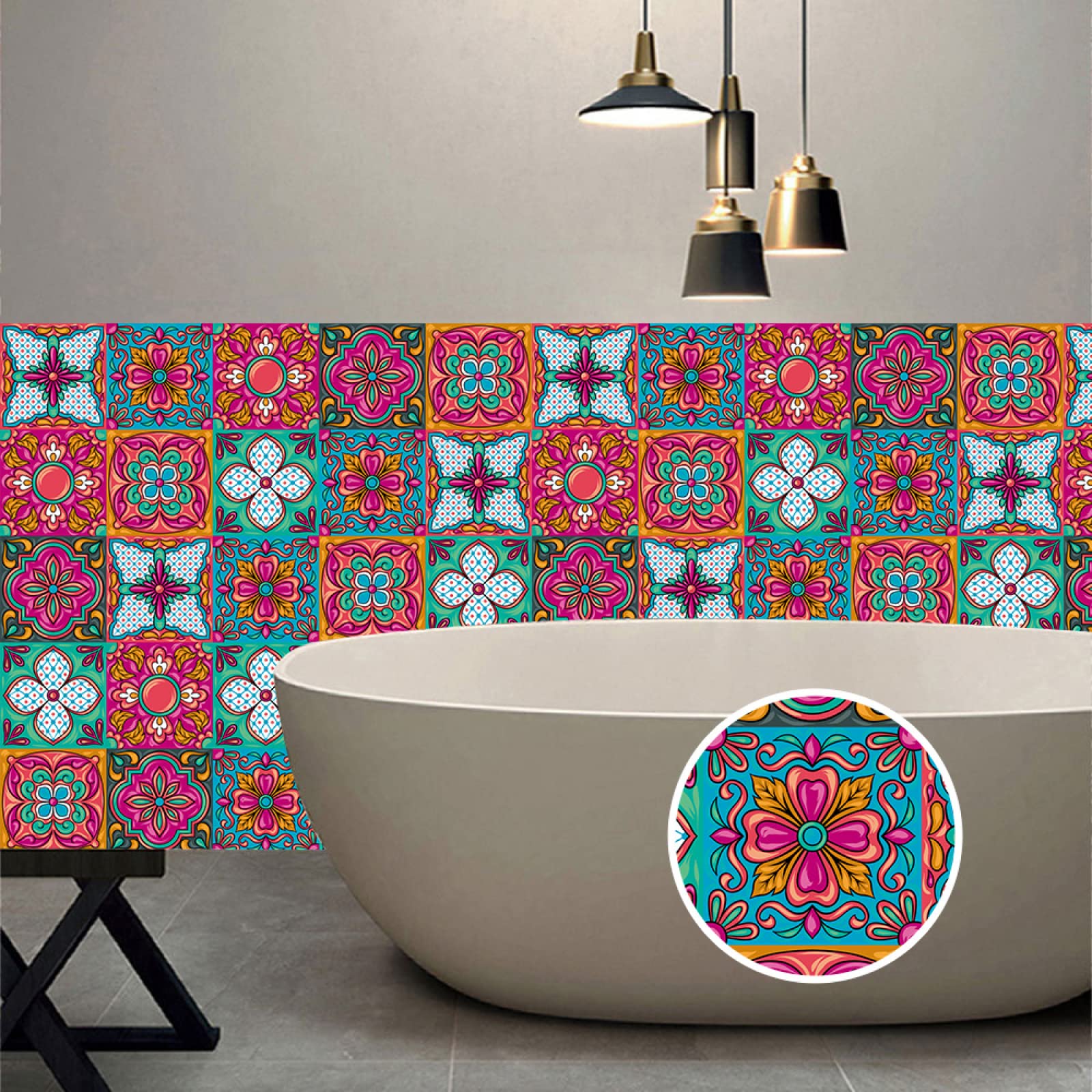 LMYSXAOZ Kitchen Tile Stickers 20x10cm Red Stick on Tiles for Bathroom Wall Backsplash Self-Adhesive Vinyl Home Decoration （1 Pieces）