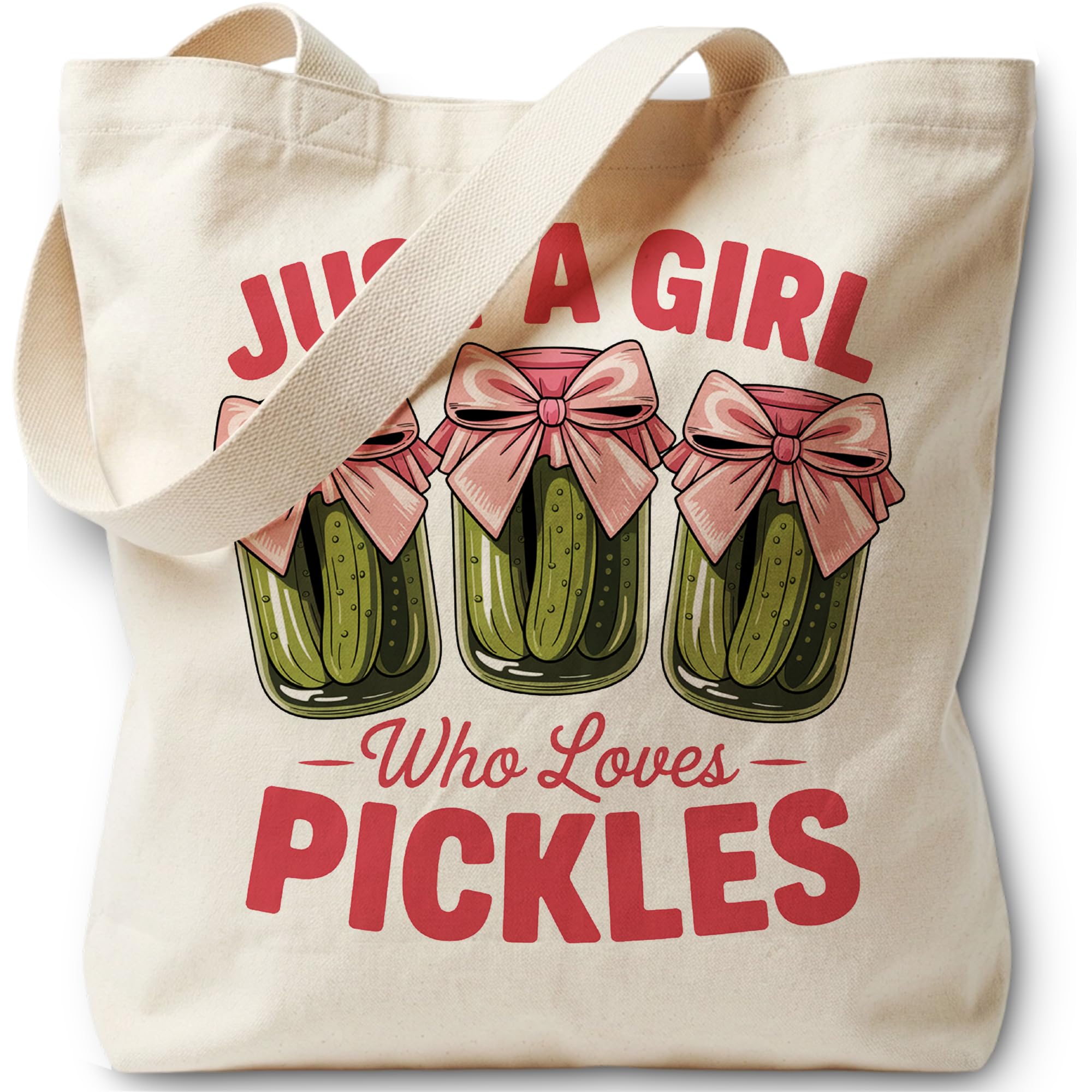 Just A Girl Who Loves Pockles Tote Bag Canvas Bag for Women Grocery Shopping Travel Gym Weekender Vacation