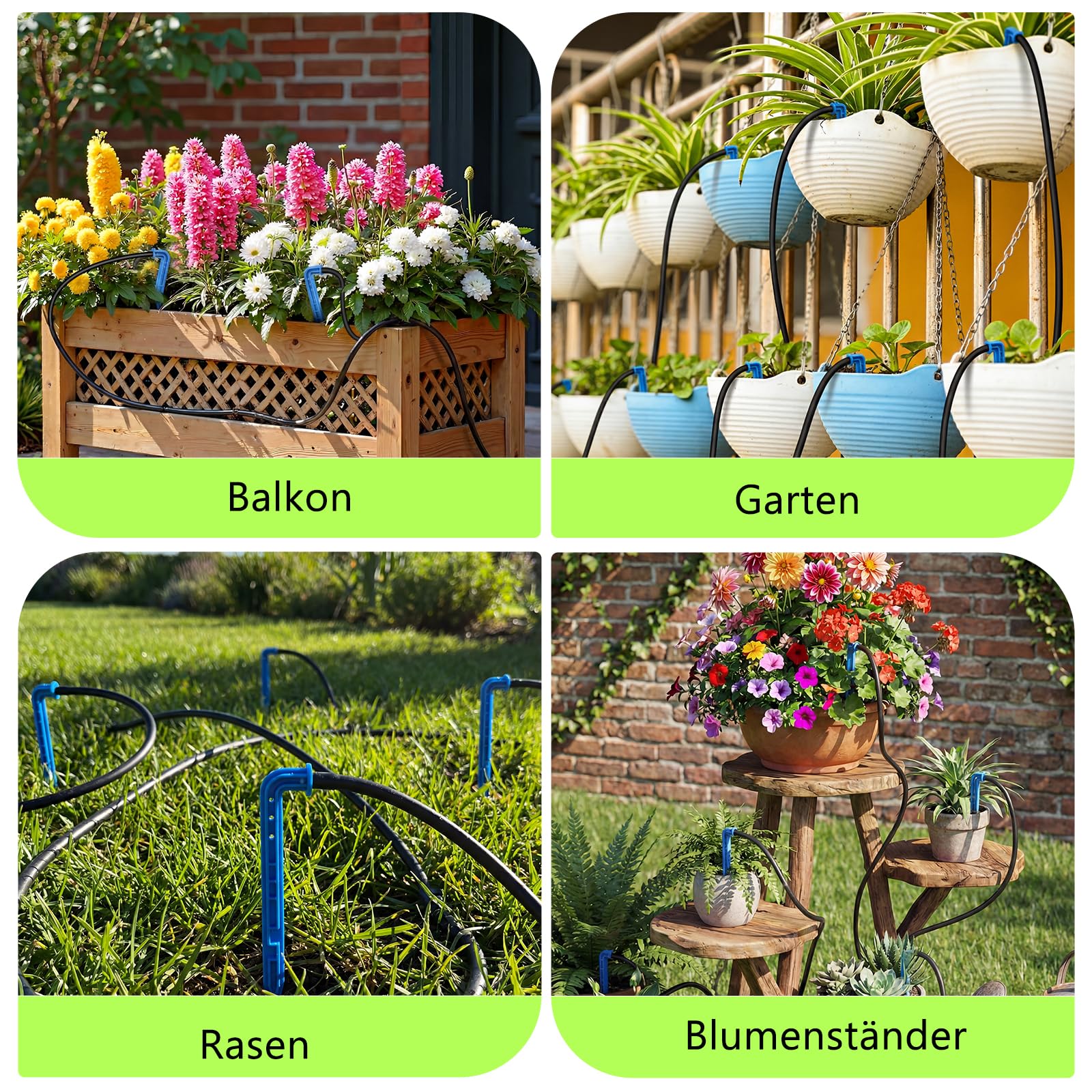 Solar Bewässerungssystem, Garten Automatisches Bewässerungs mit 22 Modi Timer, 15M Schlauch & 15 Tropfstrahler, Tropfbewässerung Set für Balkon, Hochbeet, Gewächshaus & Outdoor Topfpflanzen (3W)
