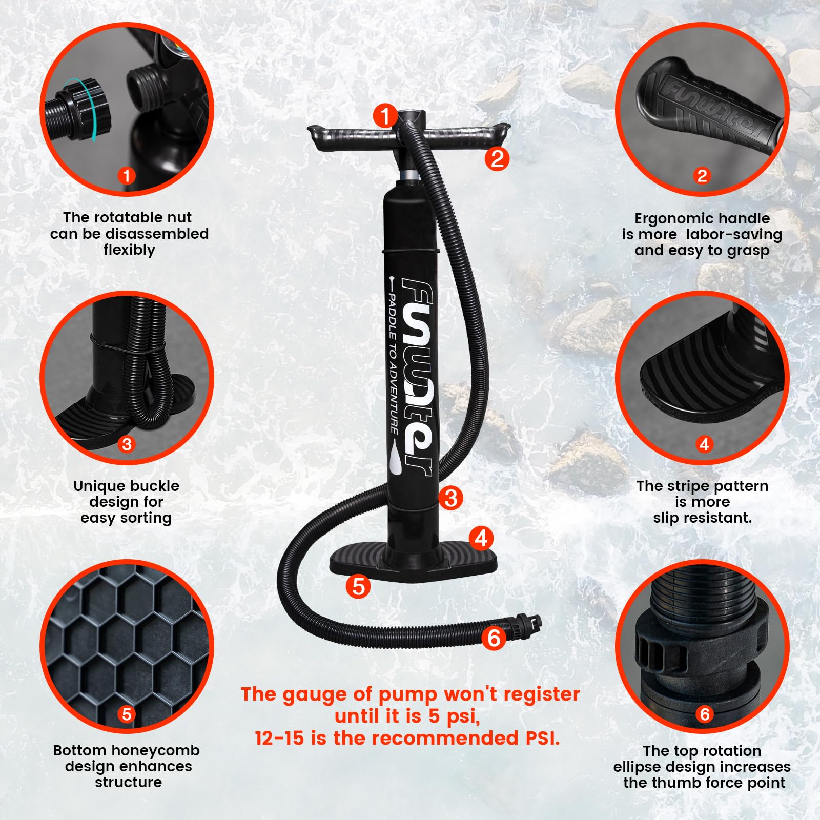 FunWater Tavola SUP Gonfiabile Surf Paddle Board Inflatable, Ultralight SUP per tutti i livelli con Due Accessori Tipo