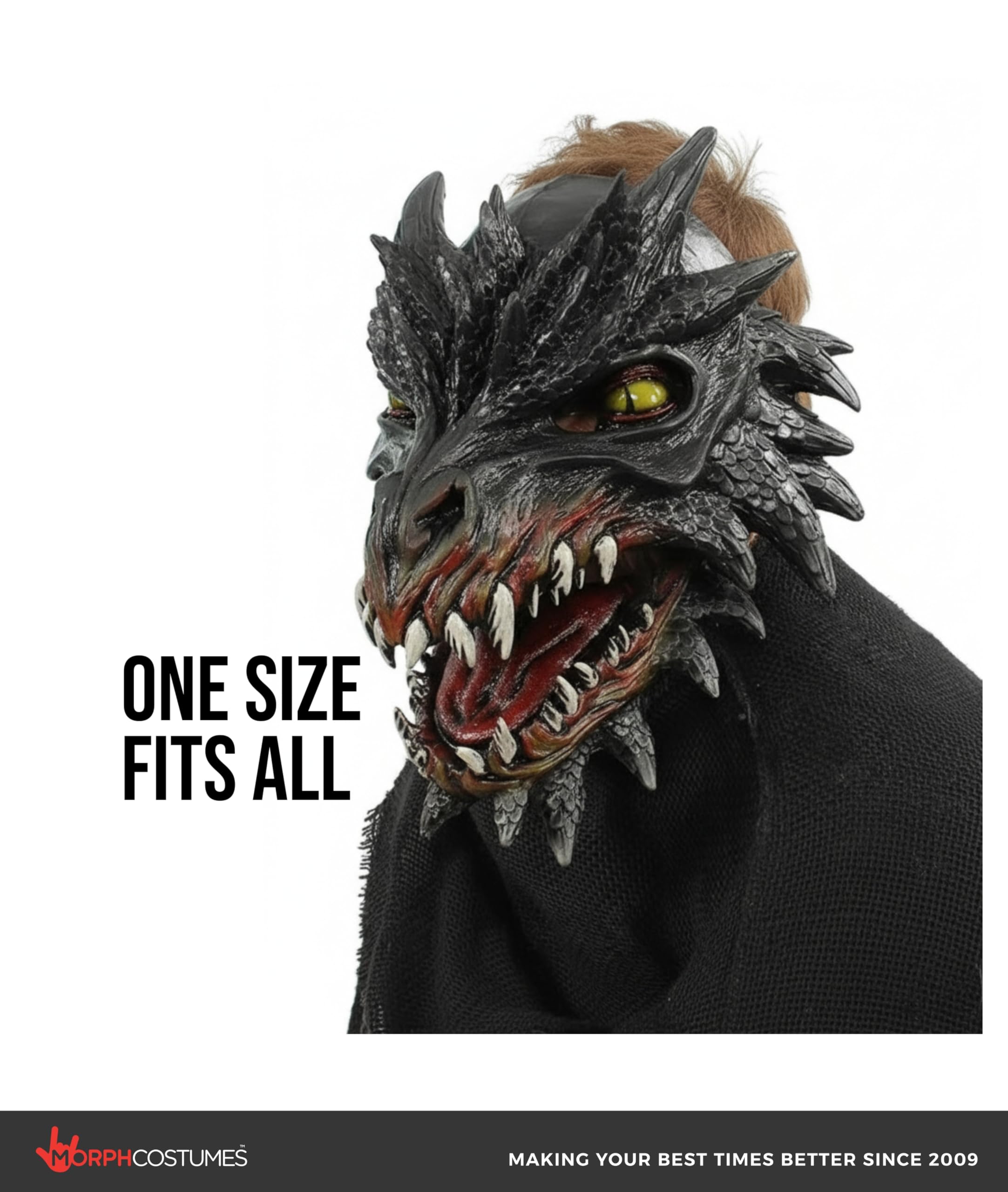 Amazon.com: Zagone Studios Noir Dragone Dragon Face Latex Mask
