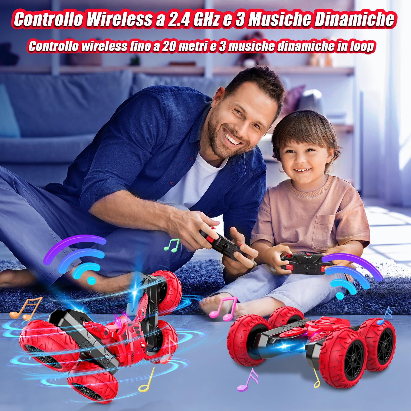 NorthBeland Macchina Telecomandata, 4x4 Macchine Telecomandate per Bambini, 360 Macchinina Telecomandata Bambino con Luci e Musica, Giochi Regalo Macchina Radiocomandata per bambina 3 4 5 6 7 8 anni