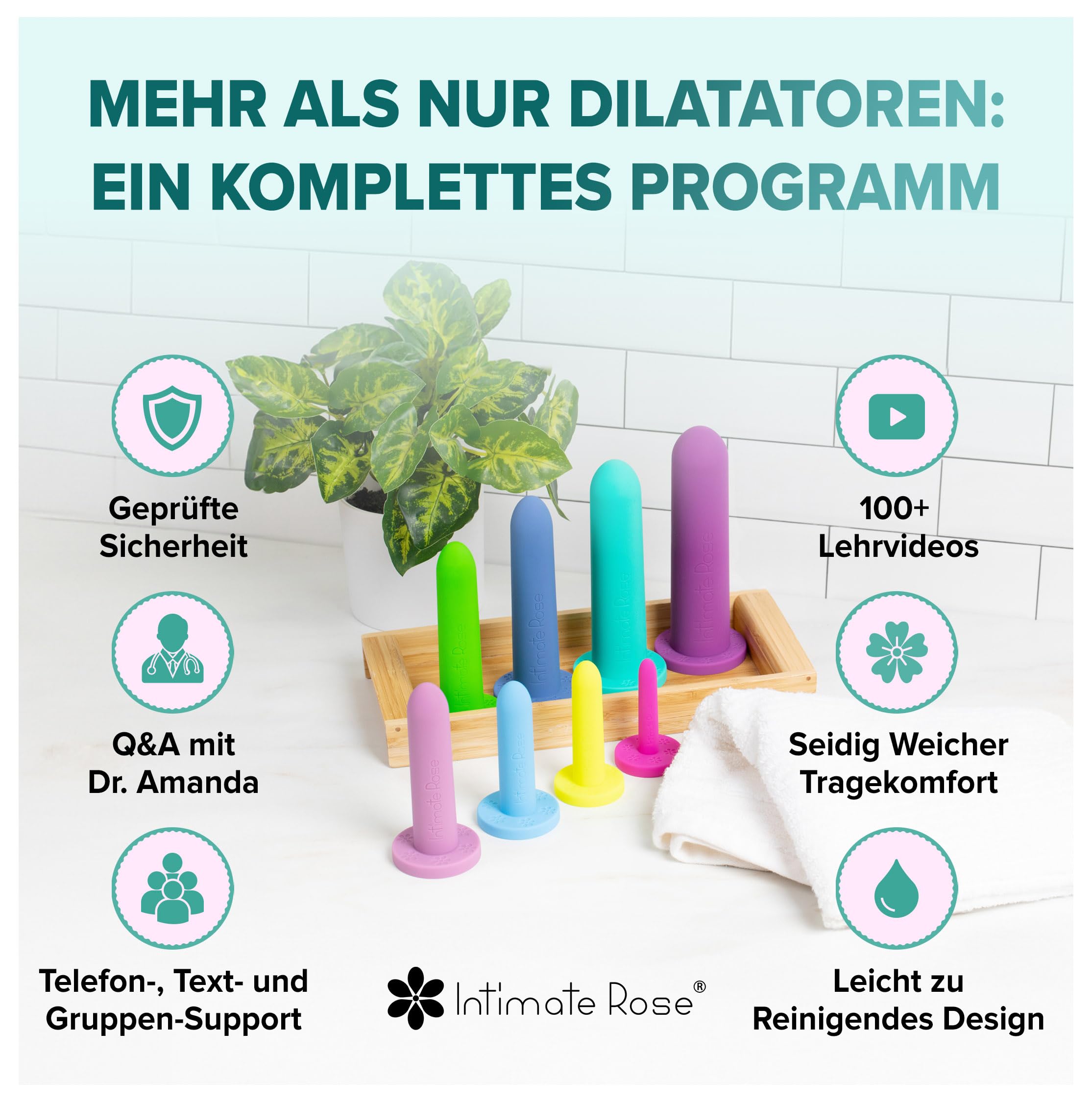 Dilatoren Set Größe 5–8 (4 Stück) – Medizinische Silikon Dilatoren für Frauen, Weicher Vaginaldehner zur Sanften Vaginal Dehnung & Intimen Entspannung
