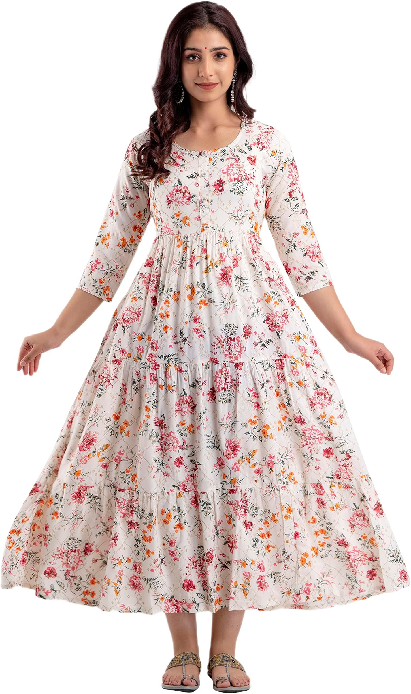 CHARNESTRayon Maternity Dress, Pregnancy Dress, Easy Breast Feeding, Breast Feeding Dress Zippers for Nursing Pre and Post Pregnancy, Comfortable Kurti for Pregnant Women