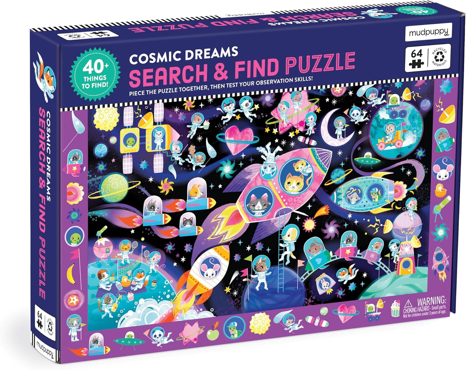 Cosmic Cat Dreams: 64-Piece Jigsaw Puzzle with Hidden Images Cosmic Cat Dreams: 64-Piece Jigsaw Puzzle with Hidden Images