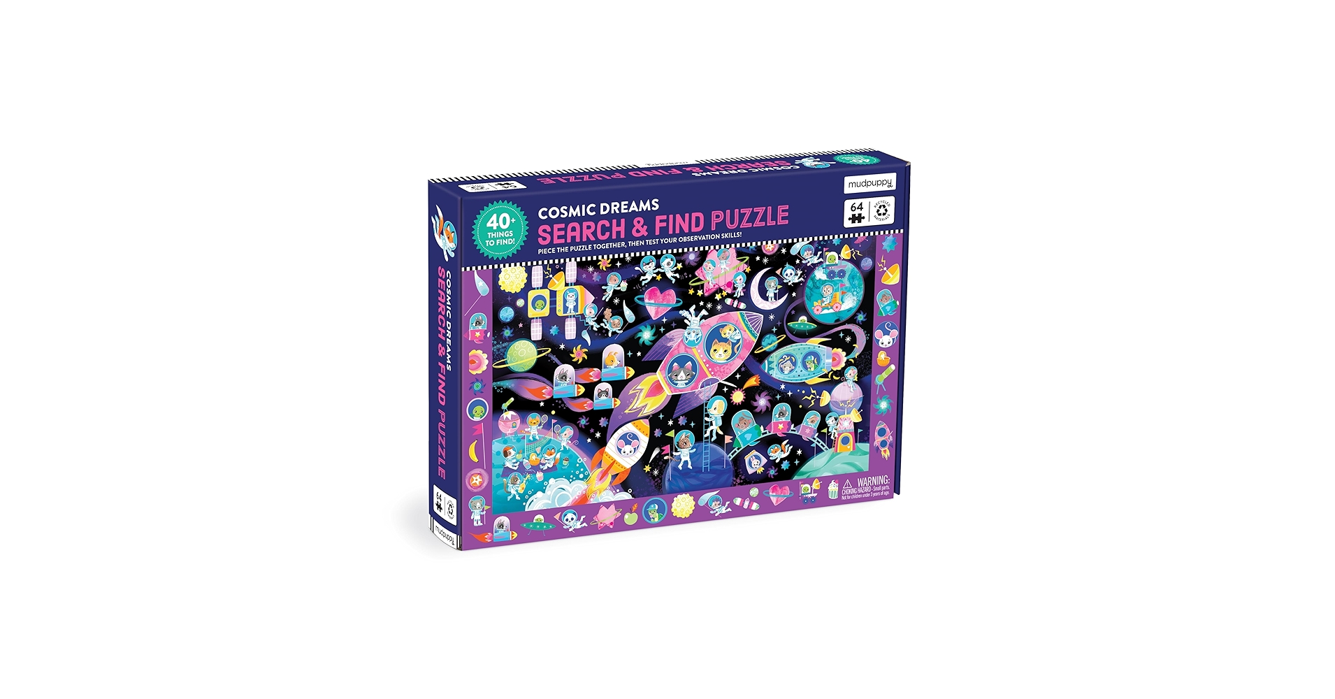 Amazon.com: Mudpuppy Cosmic Dreams – 64 Piece Search & Find Jigsaw