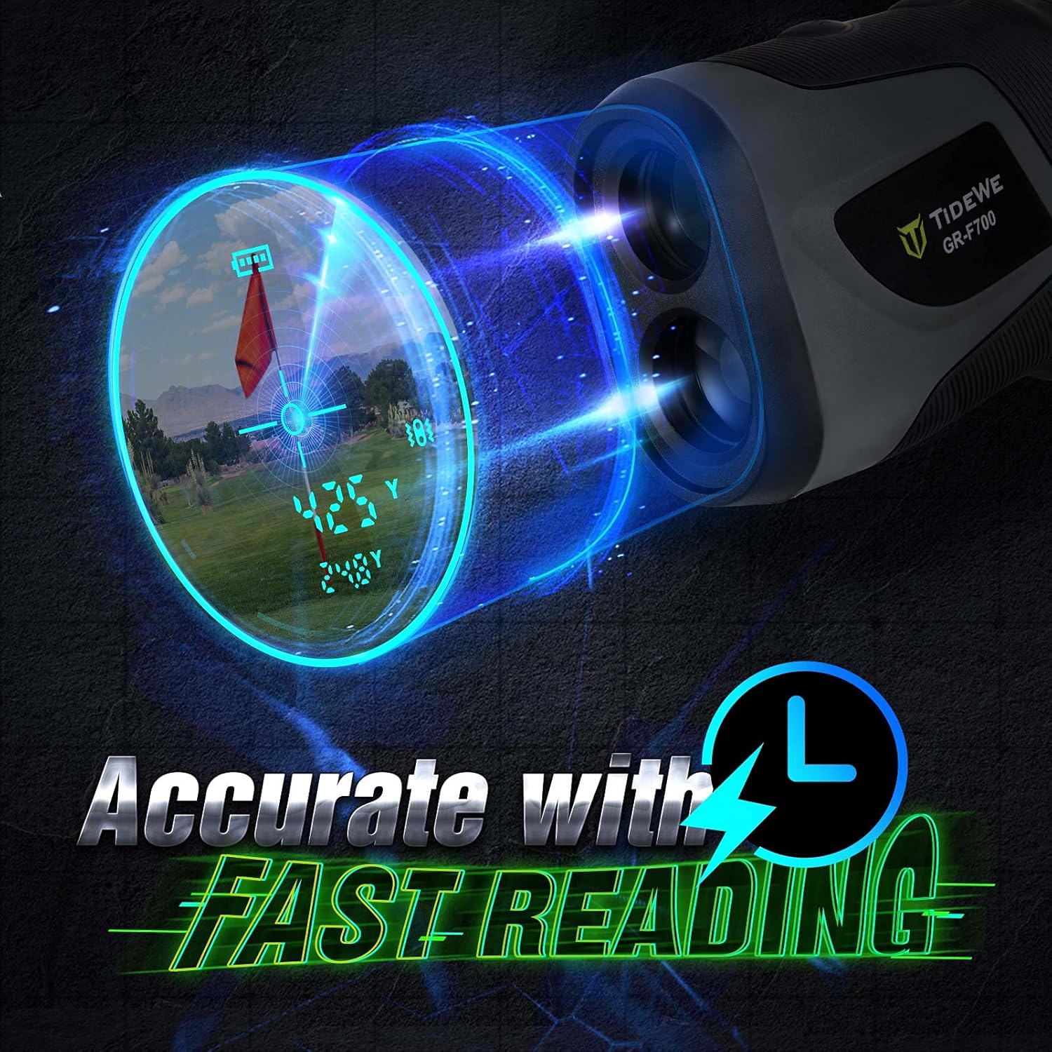 TIDEWE Golf Rangefinder with Slope & Magnetic Holder, 700Y Flag Pole Locking Multi Functional Laser Rangefinder with Rechargeable Battery for Golfing & Hunting (Gray) : Sports & Outdoors