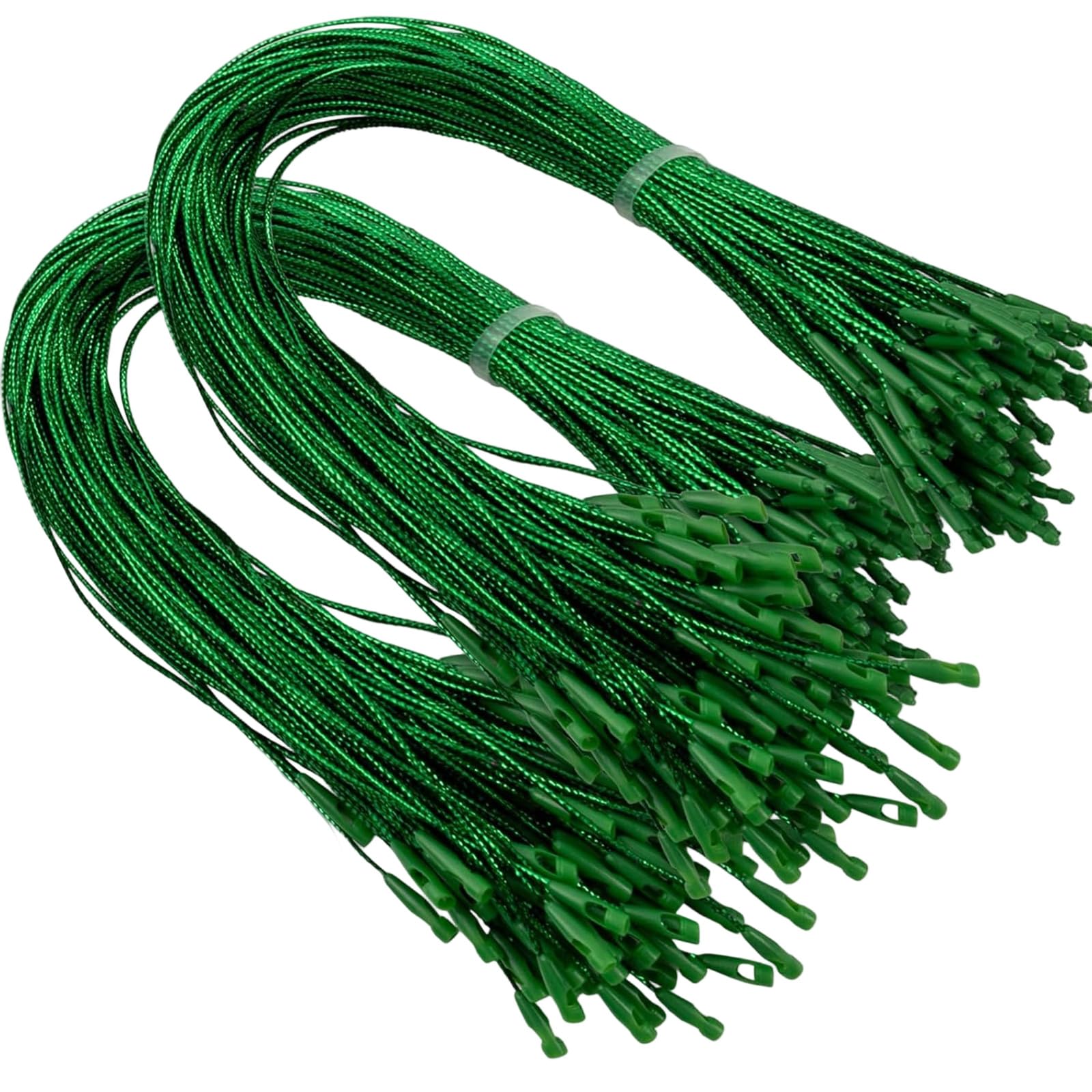 ZBIianxer 200 Piece Pre Cut Cord with Clip Locking Decoration Fasteners Rope Ornament Hook String for Christmas Tree Ornamentation Christmas Ornament Hangers String