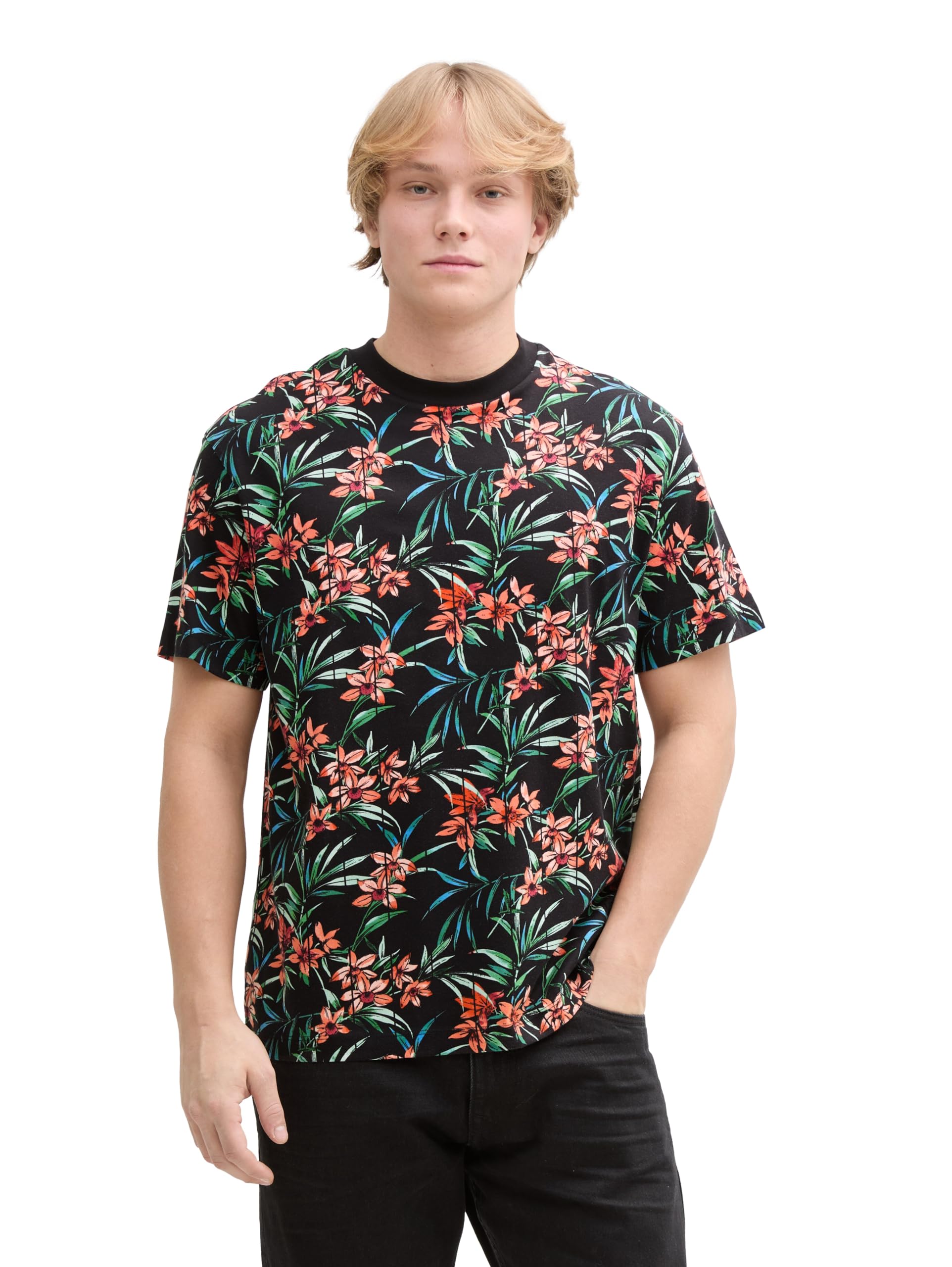 TOM TAILOR Denim Men's Relaxed Fit T-Shirt with Pattern