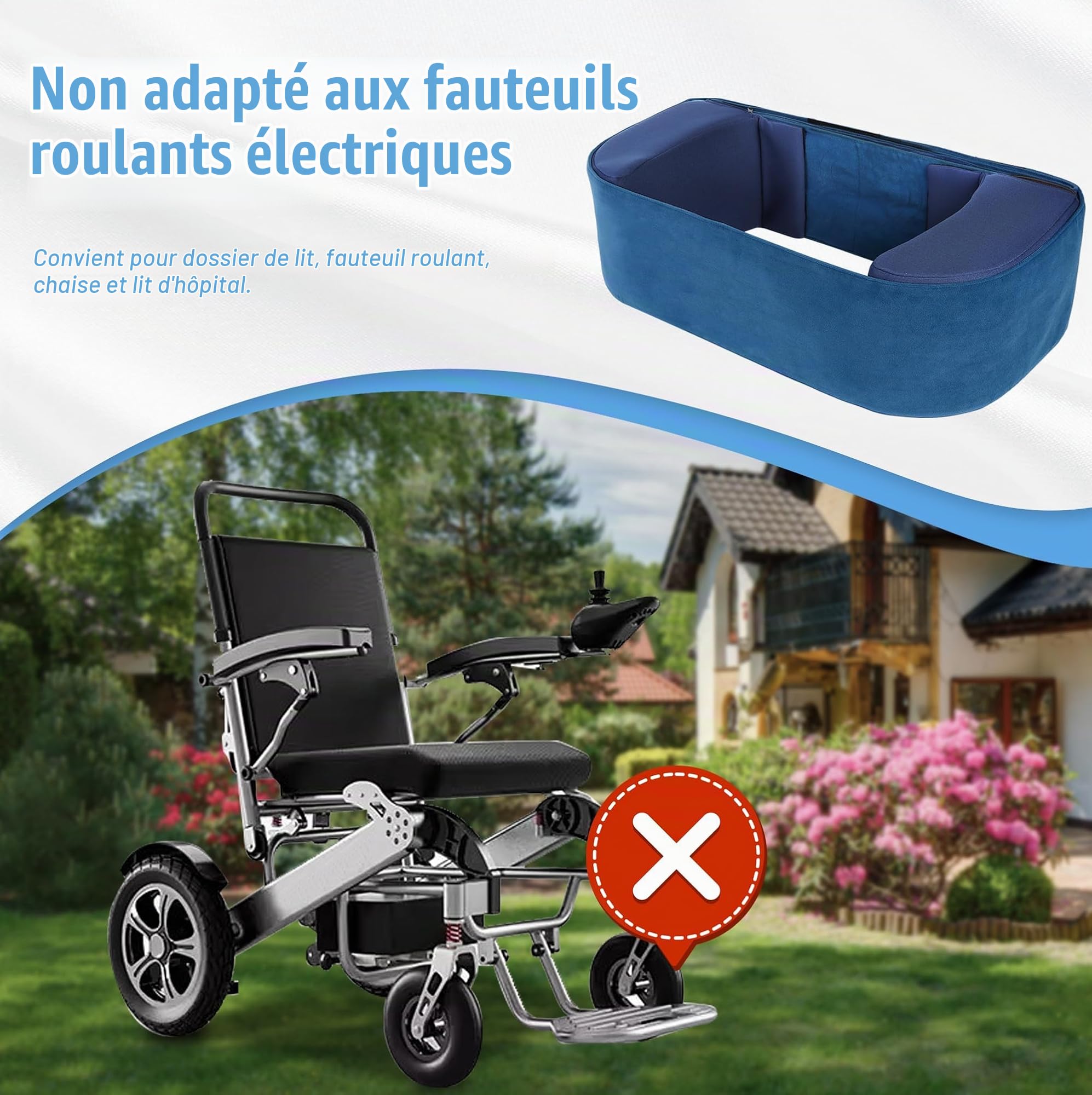 Support latéral pour Fauteuil Roulant - Coussin de Soutien Dorsal pour Les Personnes Qui ne Peuvent Pas s'asseoir Debout en Fauteuil Roulant