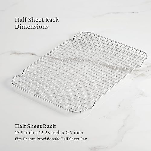 Miniatura 3 de Hestan Provisions OvenBond - Rejilla de refrigeración de media hoja de acero inoxidable de 13 x 18 pulgadas, juego de 2