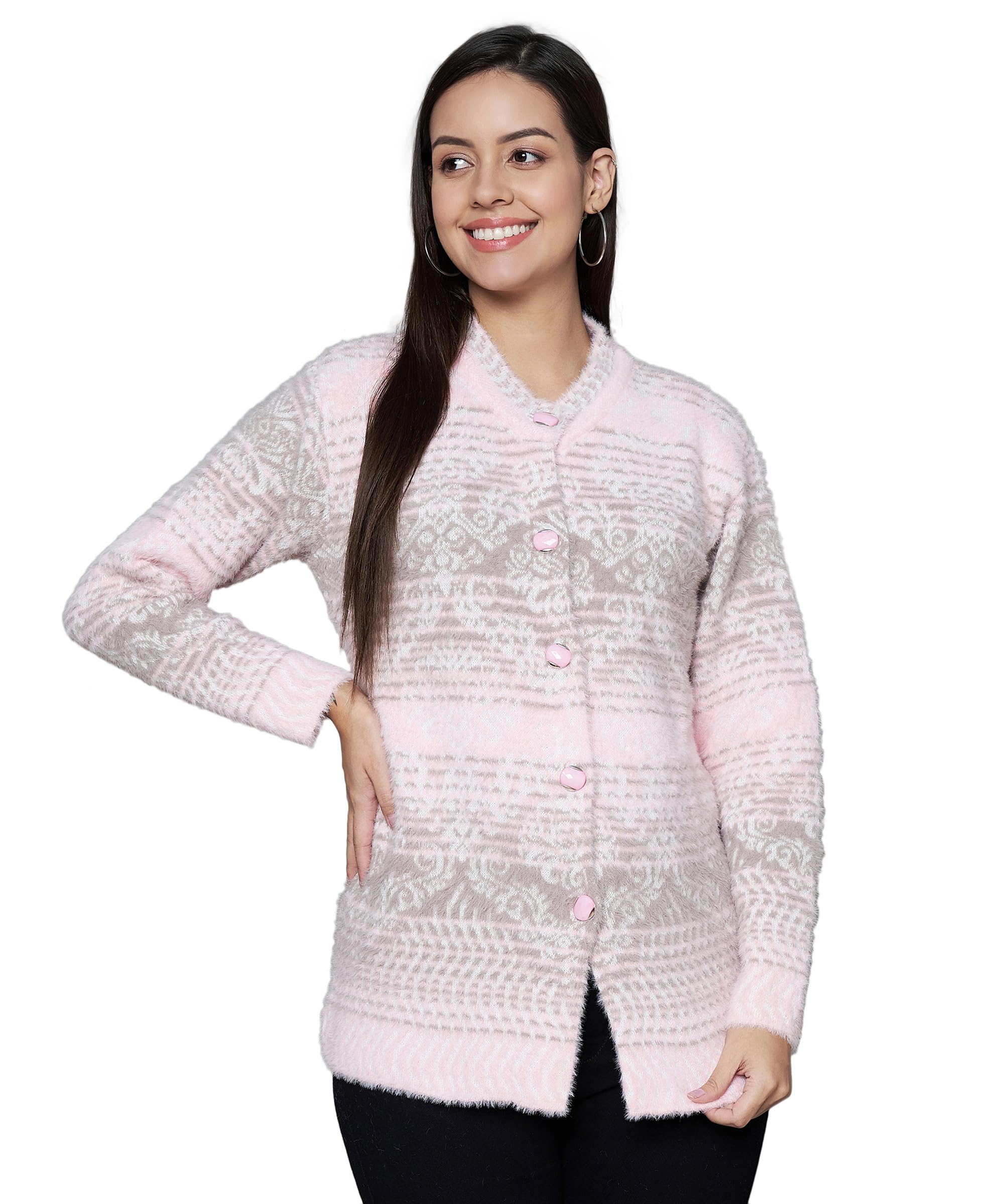 ewools Women Winter wear Woolen Cardigan Sweaters(Hair33)-picture-56