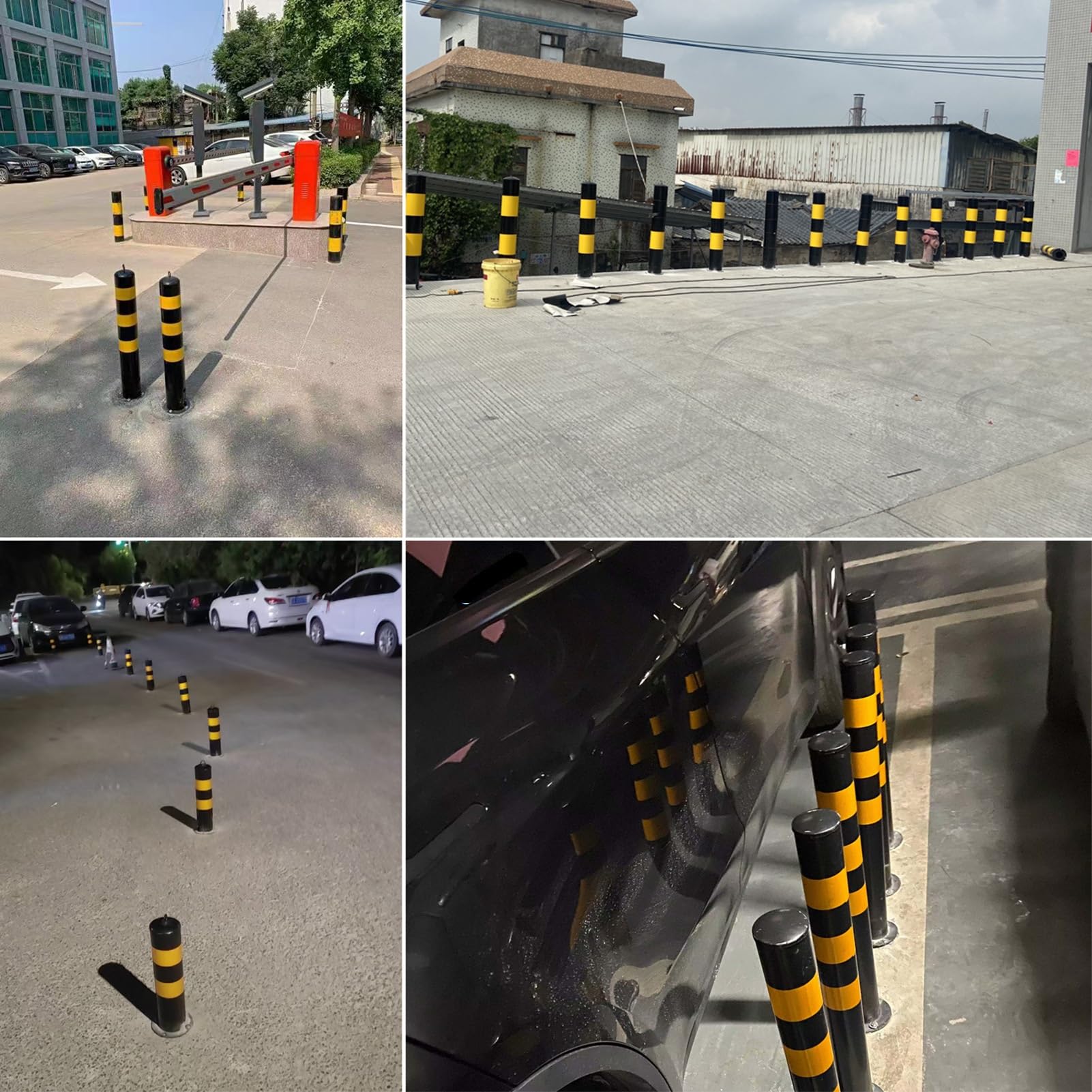 Generico Robusti Coni di Sicurezza in Acciaio da 4,5" - Pali di barriera per parcheggio ad Alta Resistenza per Il Controllo del Traffico, la Protezione del vialetto e i Pali per parcheggio all'aperto