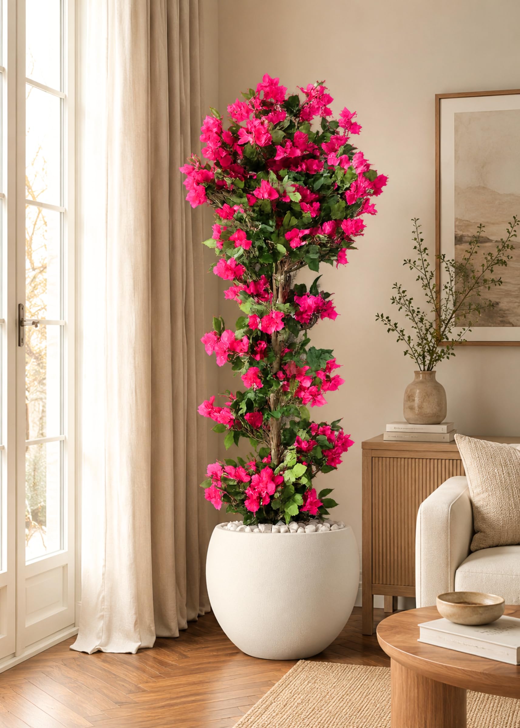 MASON HOME Artificial Veil Bougainvillea Plant with Pot - 6 Feet | Realistic Plant - Trees - Flowers | Indoor Tropical | Home - Shop - Office | Gifting - Décor - Ambience - Durable | No Maintenance-image-43