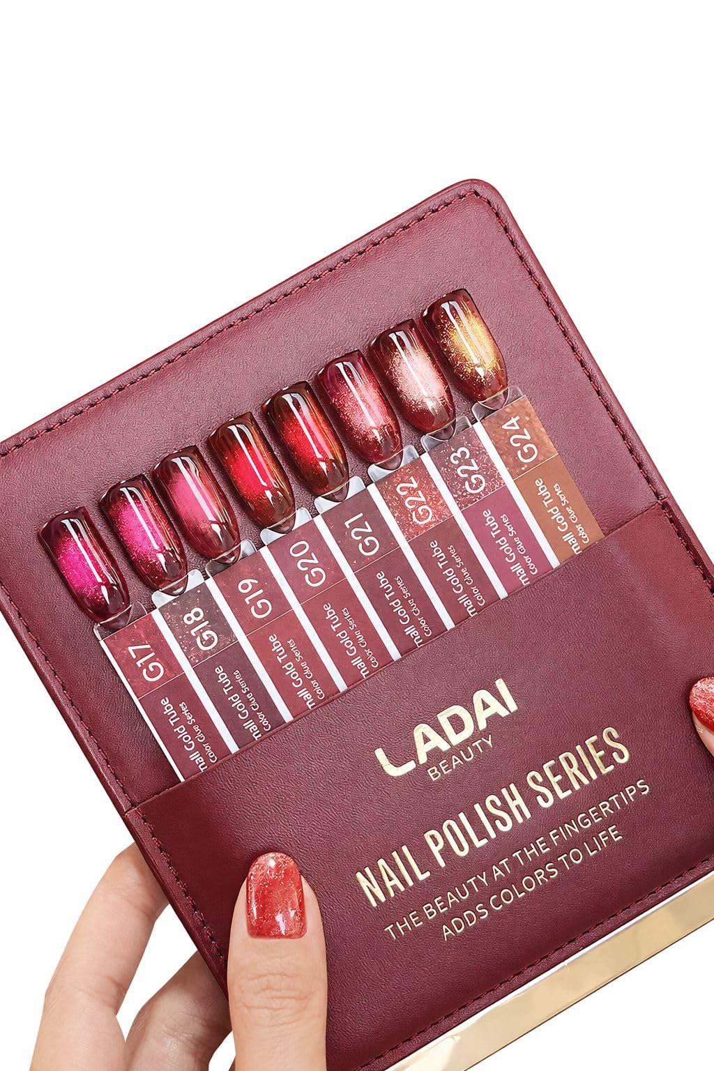 LADAI Beauty Nail Gel Polish Series UV LED Gel Polish Red Cat Eye Colors 8 Bottles Set with