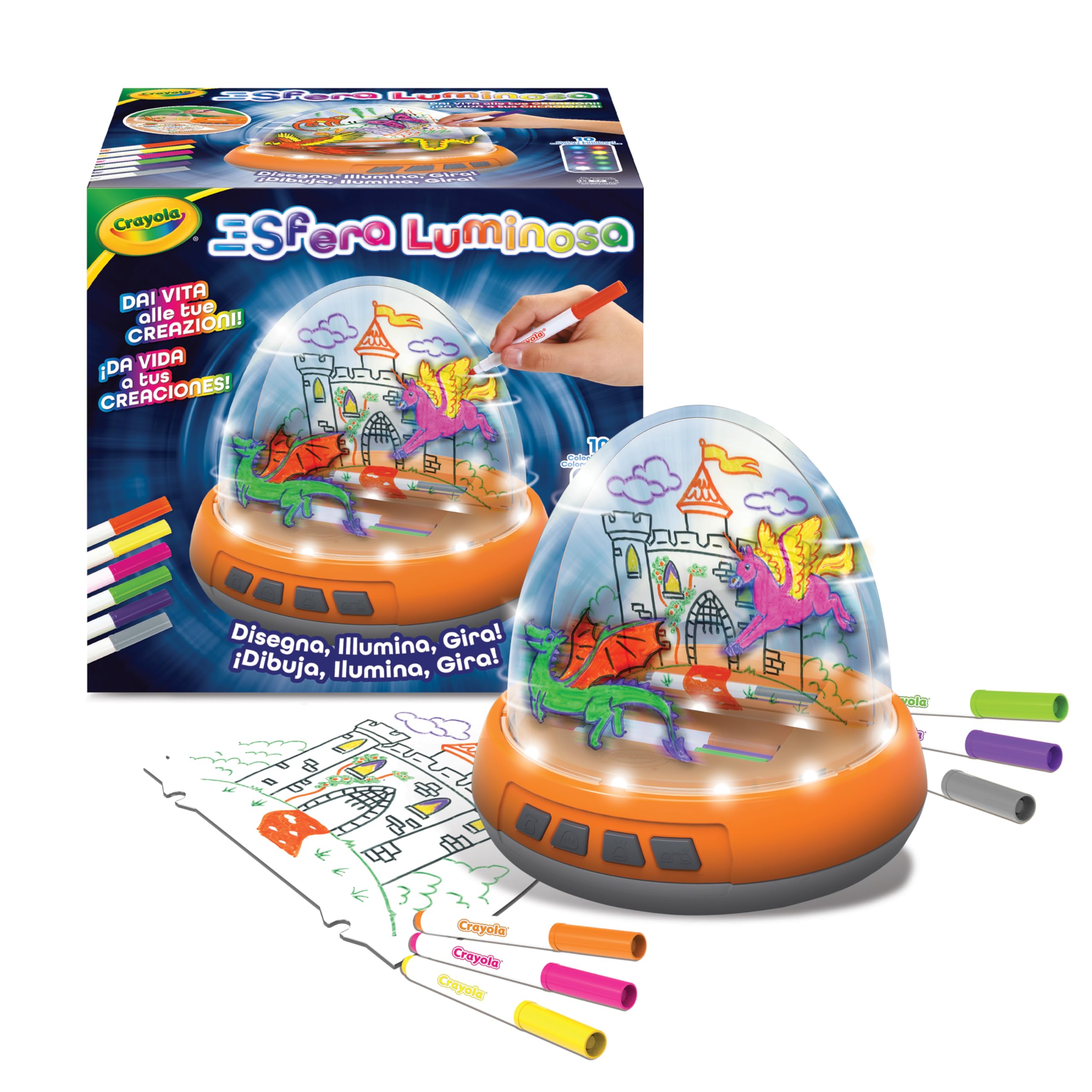 CRAYOLA - Leuchtkugel, erstellt Designs, die sich leuchten und drehen, kreative Aktivität und Geschenkidee für Kinder ab 6 Jahren, 25-5985