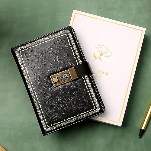 Miniatura 7 de Diario con candado para mujer, diario con cerradura personal recargable, diario con bloqueo de cuero, cuaderno de escritura B6 para niñas, diario