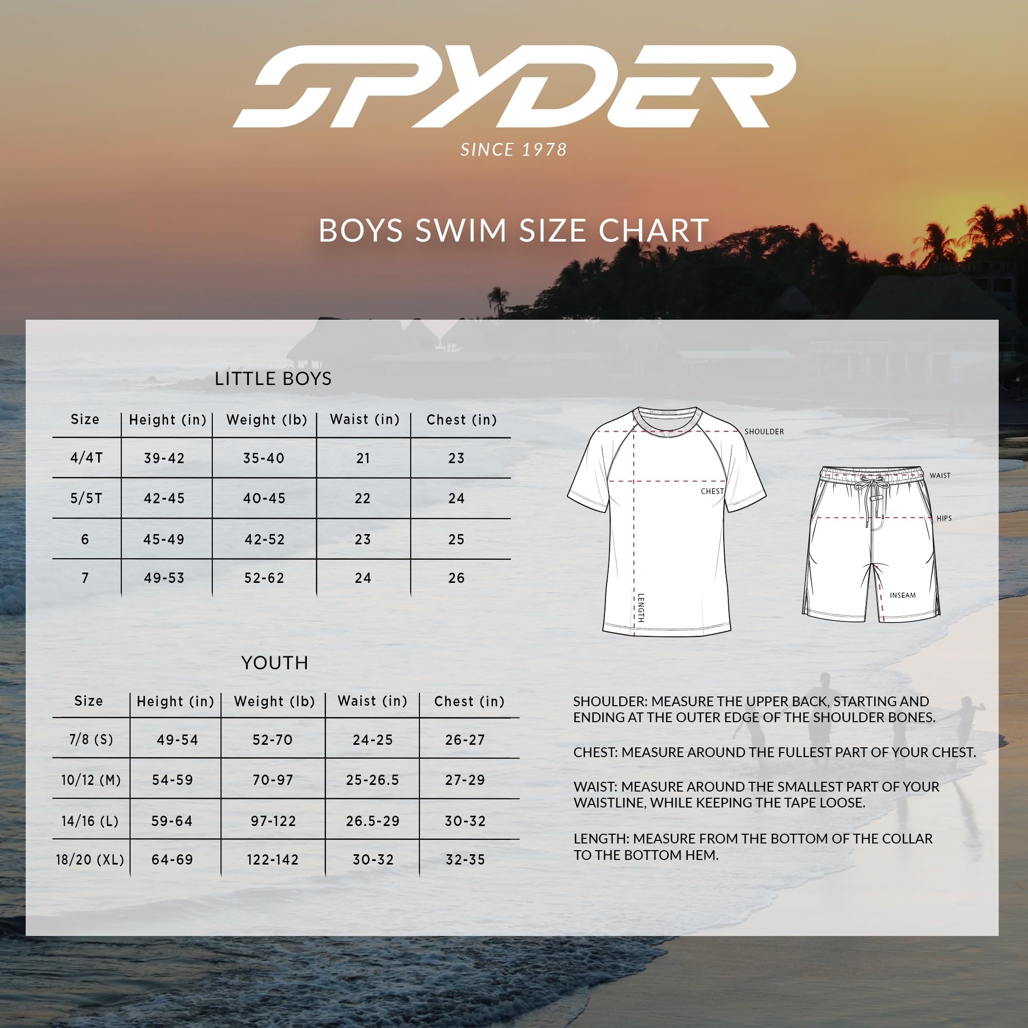 Spyder Ensemble de bain 2 pièces pour garçon – Rashguard à manches courtes et maillot de bain, UPF 30+, séchage rapide, pour petits garçons