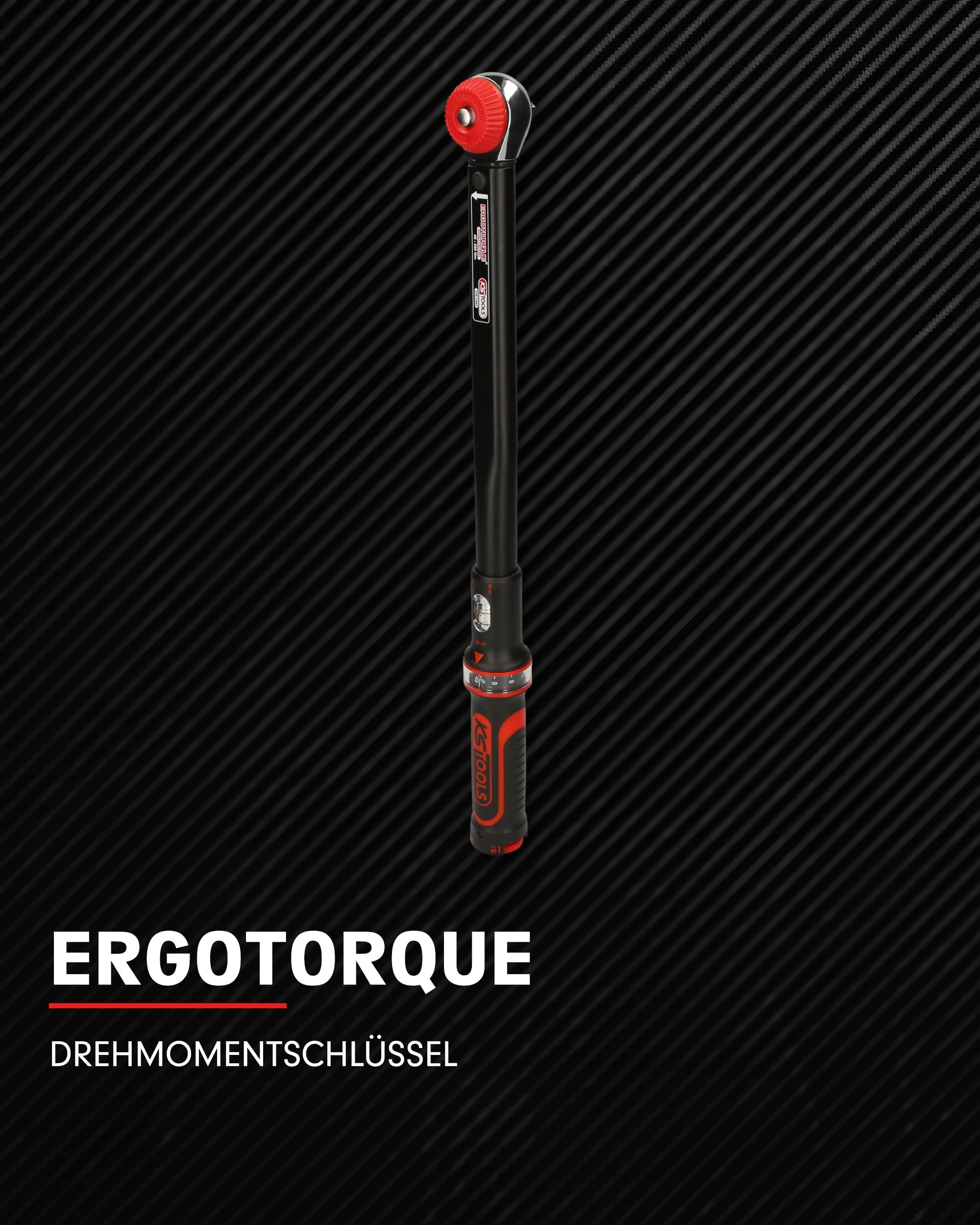 KS Tools Ratschen Drehmomentschlüssel 1/2 Zoll Drehknopf ERGOTORQUEprecision 516.1442 I 40-200 Nm I Mit Doppelskala in Nm und lbf•ft I Präzisions Schraubenschlüssel | 516.1442, Drehmomentschlüssel