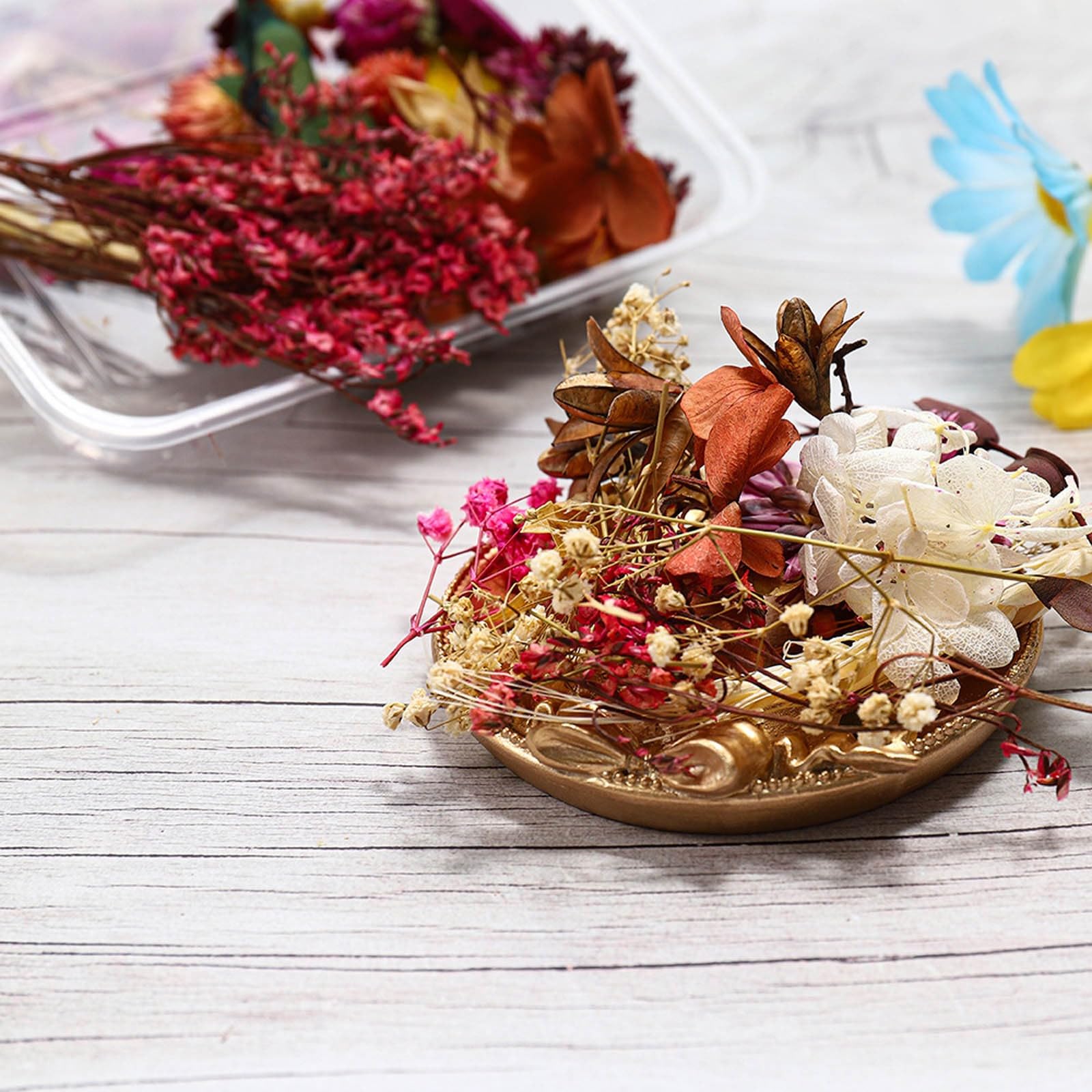 Trockenblumen Set, 9 Box, Getrocknete Blumen zum Basteln, Jahrestag Geschenk für ihn und sie, Geschenke für Frauen, Freundin, Partner, Valentinstag, Hochzeit, Geburtstag, Trocken Blumen Deko (Mix)