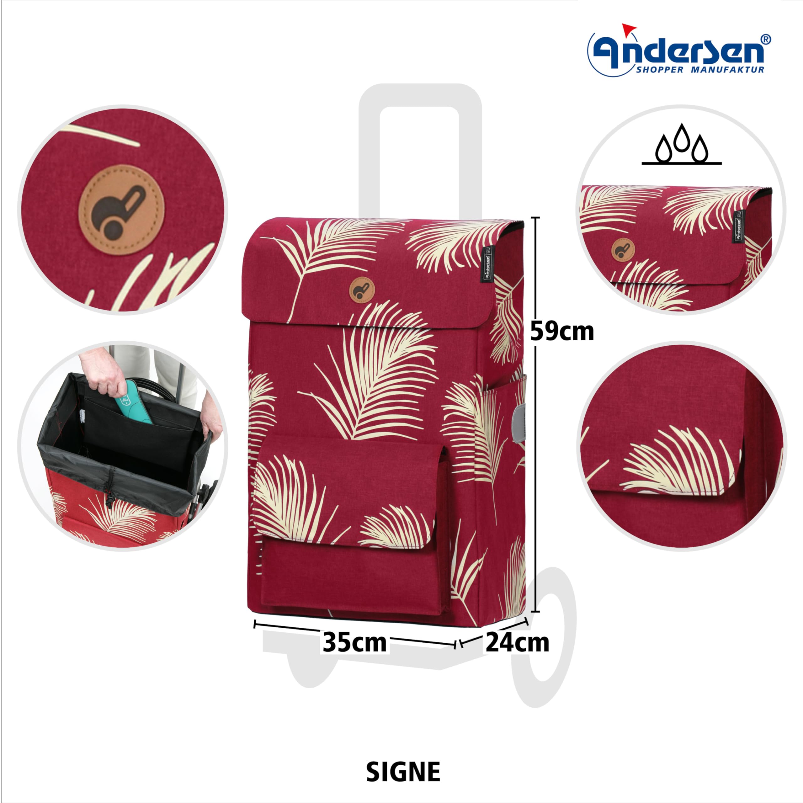 ANDERSEN Einkaufstrolley - Quattro Shopper Signe rot