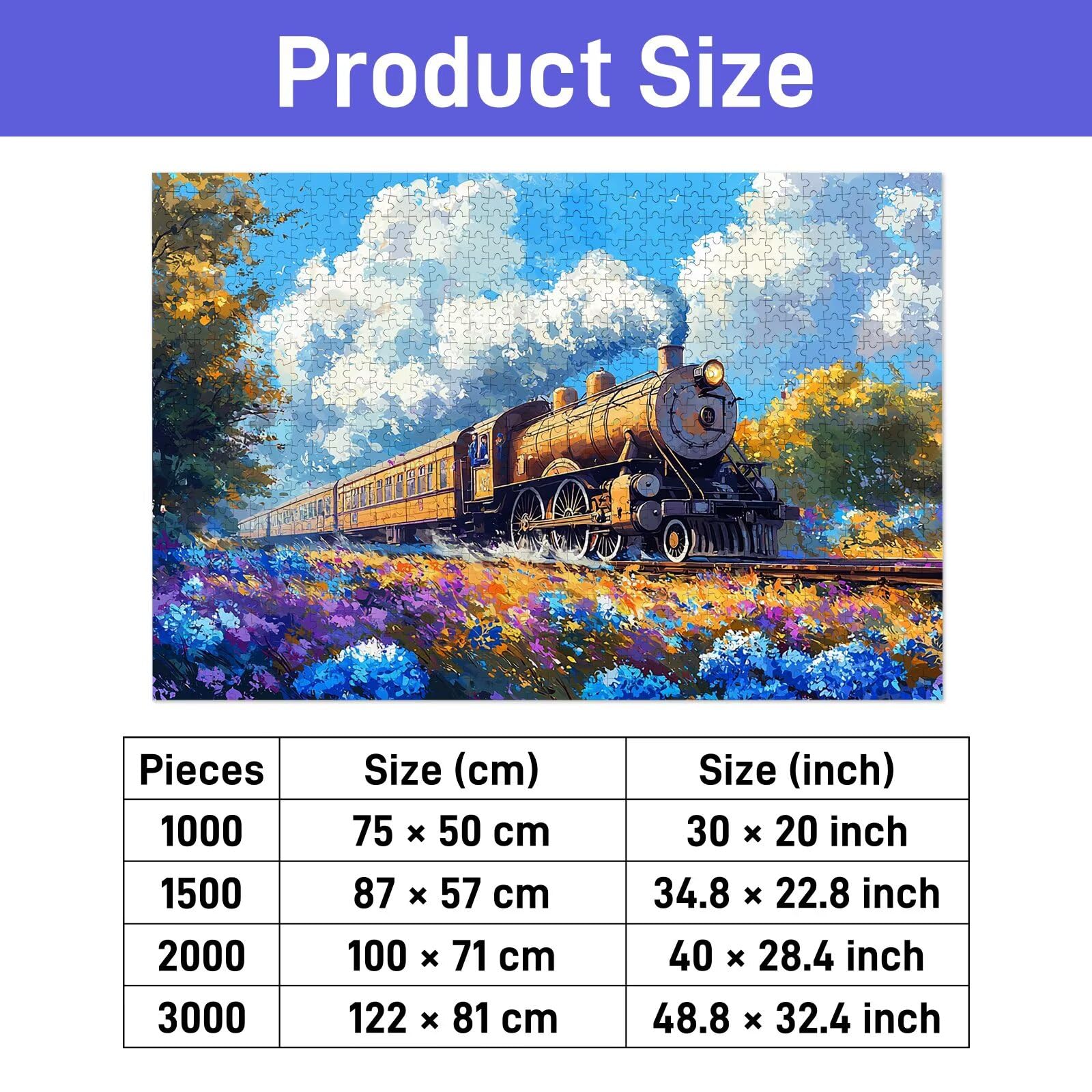 Puzzle 3000 sztuk dla dorosłych, drewniane puzzle pociąg dla dorosłych, trudne drewniane łamigłówki, rodzinne gry edukacyjne, łamigłówki z pudełkiem na prezent do dekoracji domu prezent dla kobiet