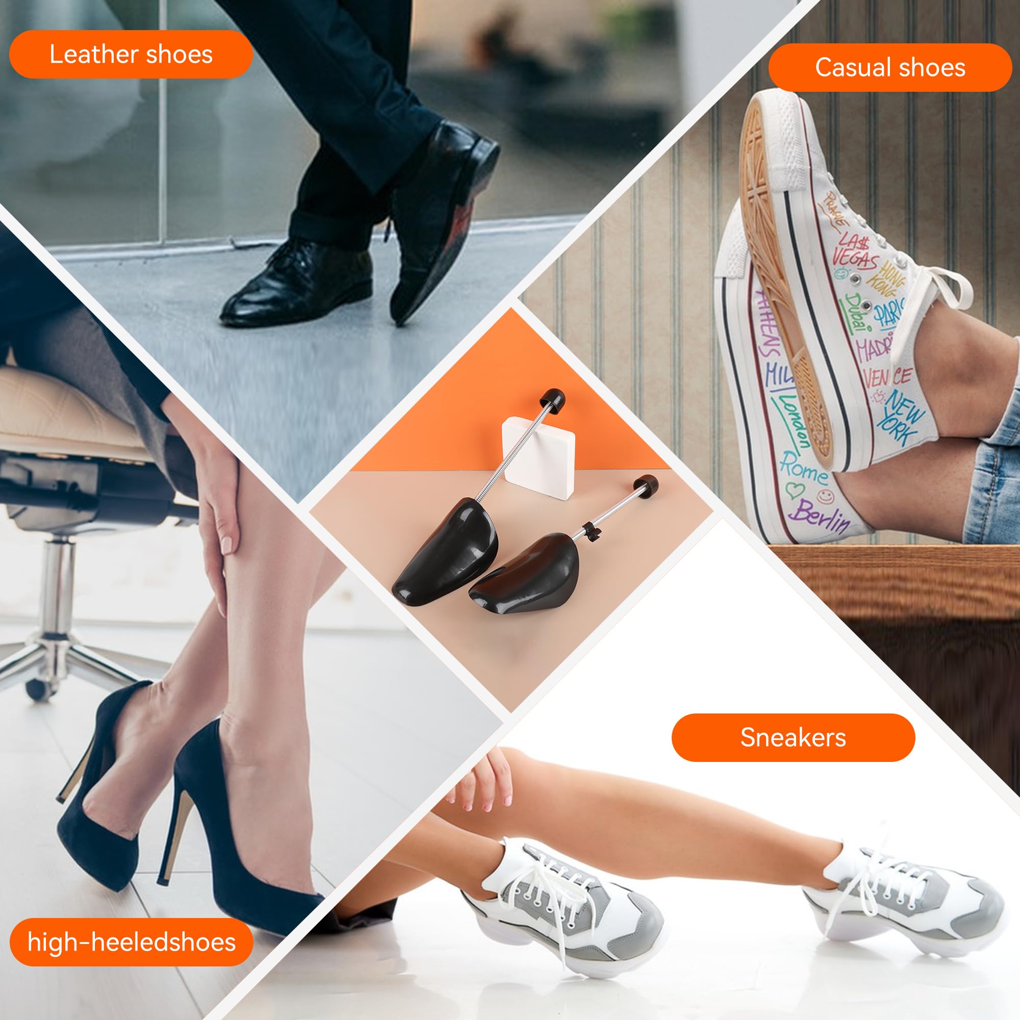 Hormas de Zapatos de Plástico Ajustables 39-47 Negro