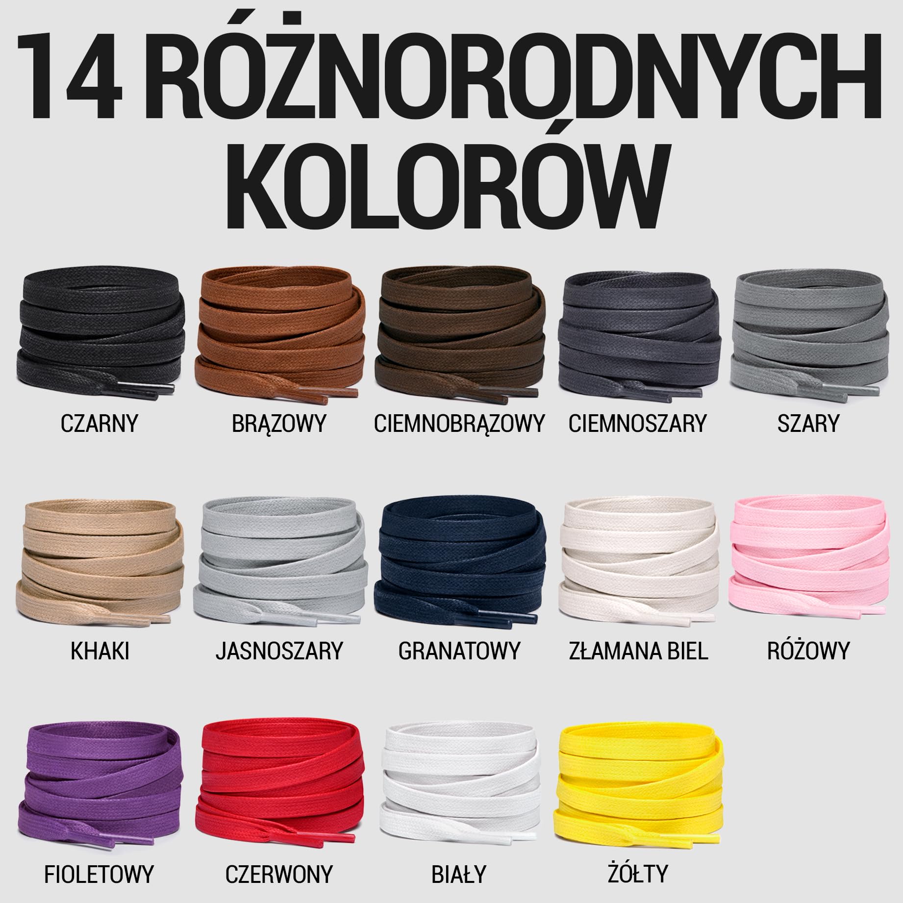 Miscly Sznurówki Płaskie Woskowane Bawełniane do Butów Wysokich, Adidasów i Obuwia - Dostępne Różne Długości i Kolory