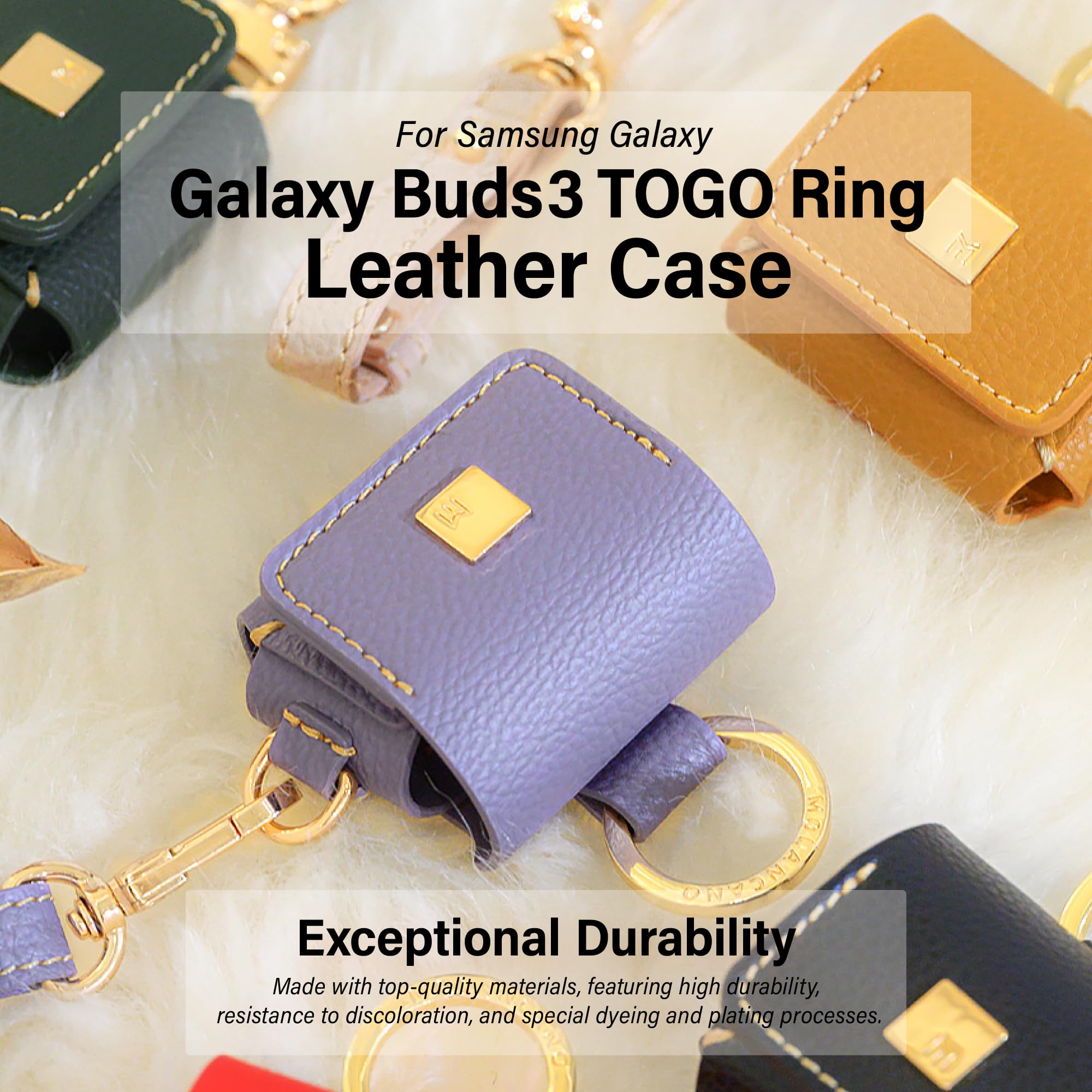 Galaxy Buds Live Thom Browneコラボ　レザーケースつき Thom Browne White Pebble Grain Calfskin Leather Samsung Galaxy Ear