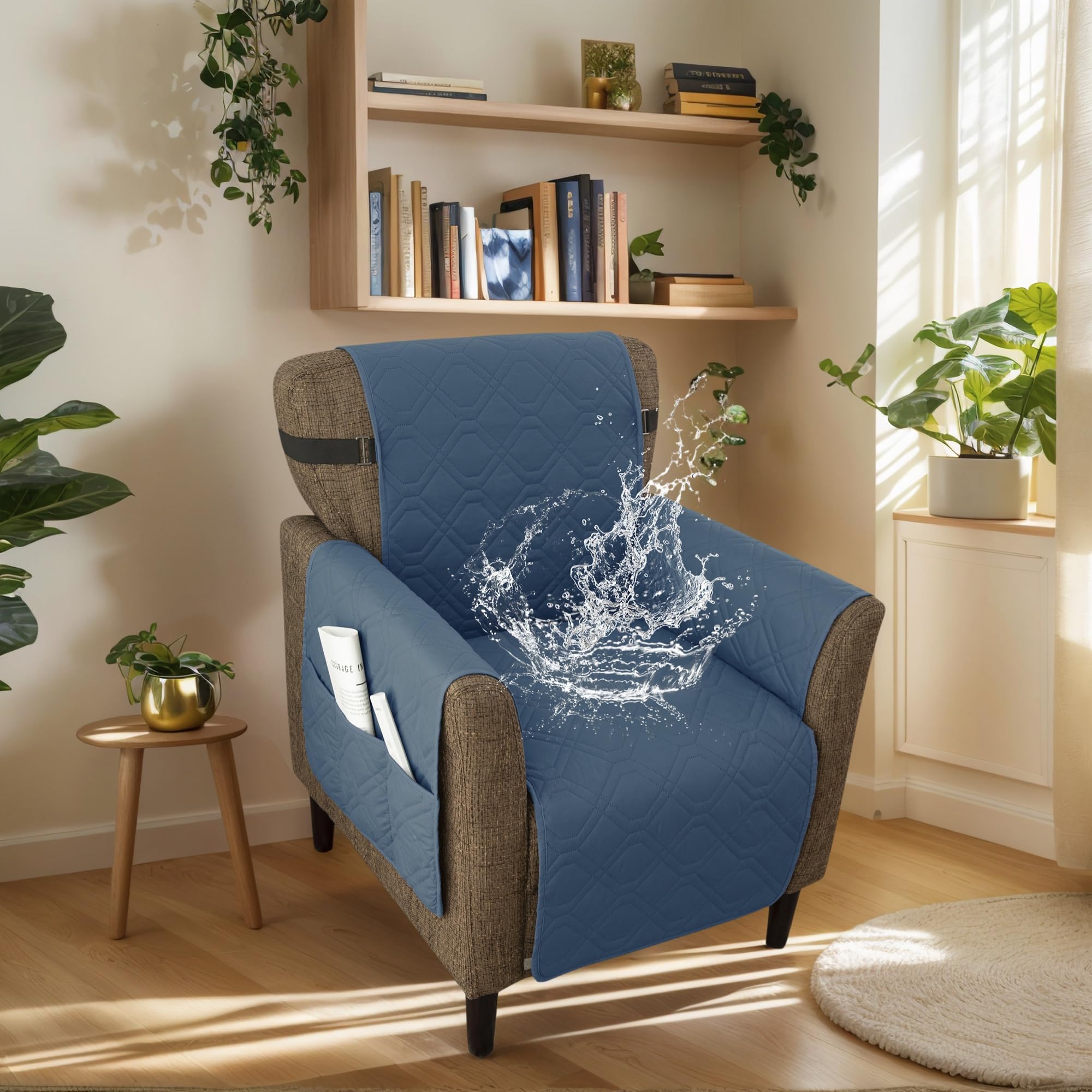 LiveGo 100% Waterproof Armchair Covers, Non-Slip Banquet Armchair Slipcover Pet & Kid Proof Armchair Protector, Soft Washable Fabric, Fits Accent Chairs, Recliners, Office Chairs โ image 1