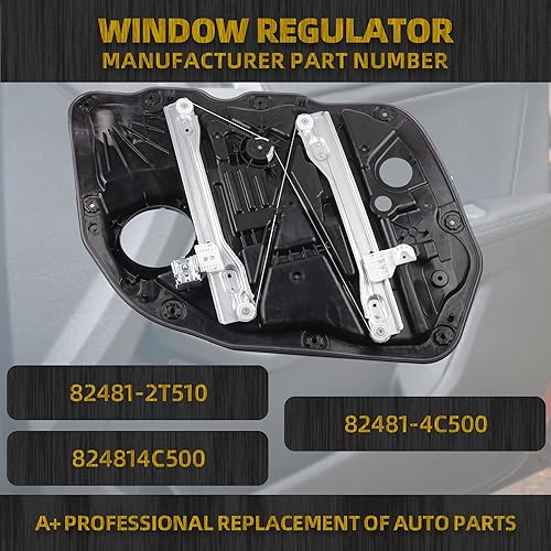 Miniatura 2 de Dasbecan Elevalunas eléctrico del lado del pasajero delantero derecho Compatible con Kia Optima 2014 2015 2.0L 2.4L Reemplaza 82481-2T510