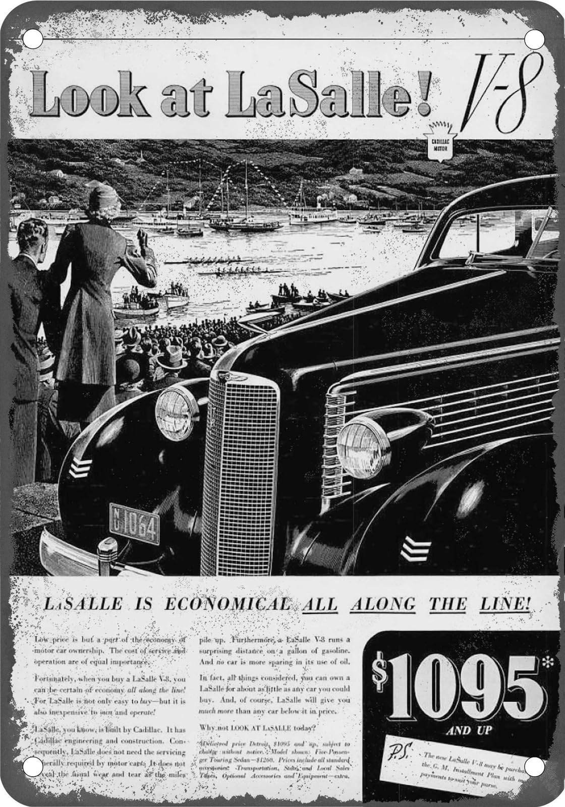 METAL SIGN - 1937 LaSalle Vintage Ad 06 - Old Retro Rusty Look home decor