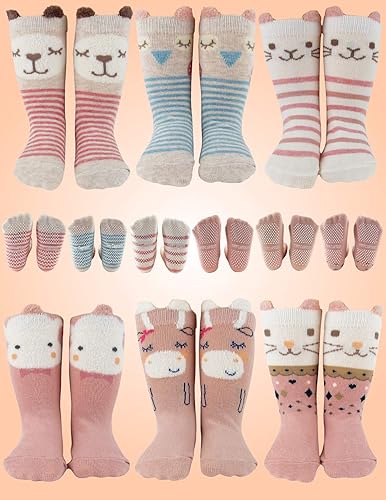Miniatura 8 de Tiny Captain Calcetines antideslizantes para bebés y niñas pequeñas con diseño de animales para recién nacidos, bebés y niños pequeños