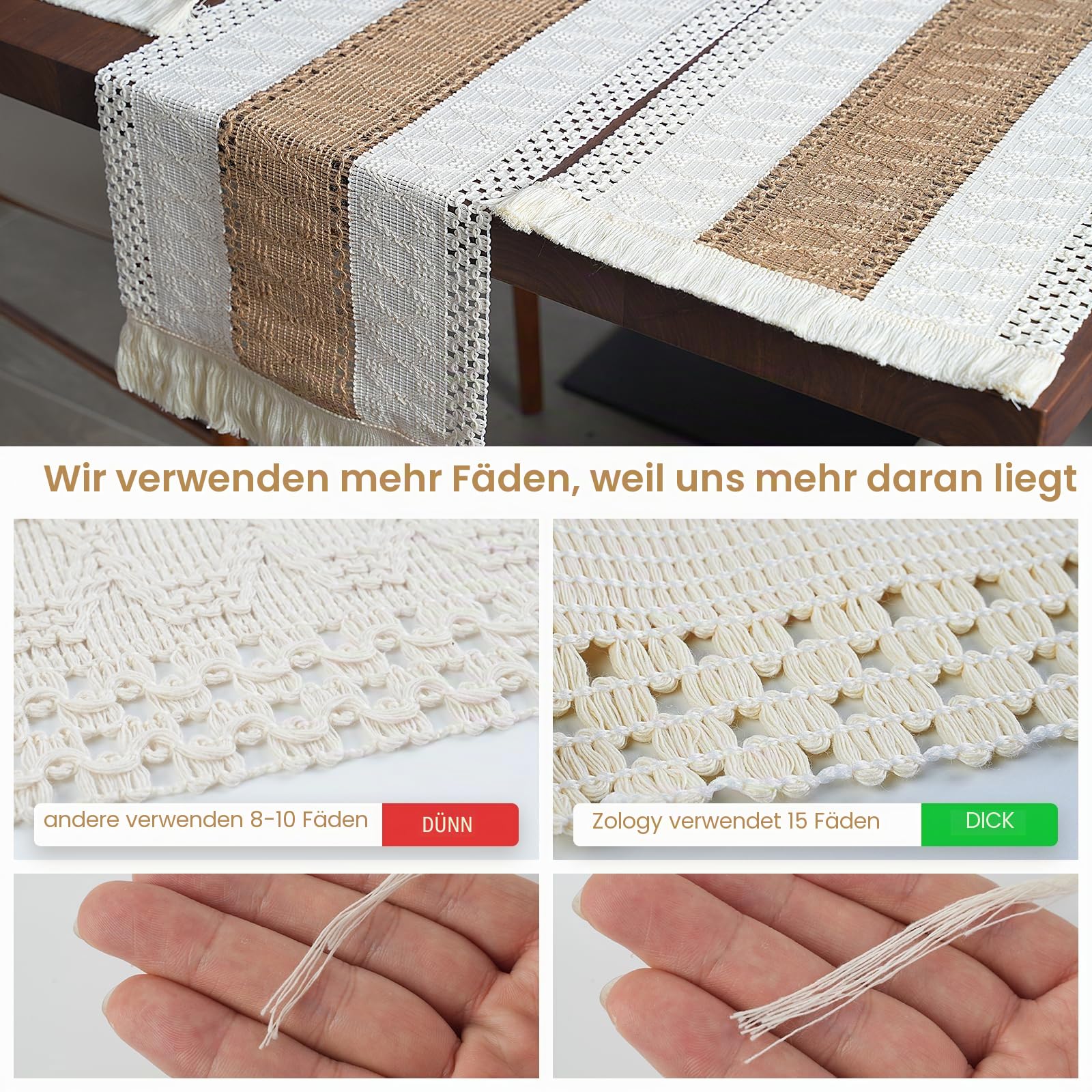 Boho-Tischsets, gewebt, für Familienessen, Urlaub, Küche, Tischdekoration, natürliche, runde Tischsets aus Klettengras und Maisschale, umweltfreundlich, 6 Stück