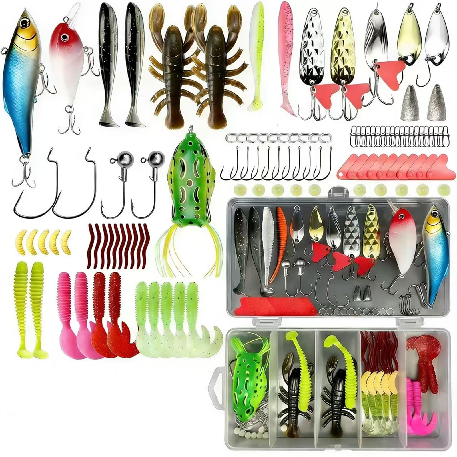 Lot d'appâts de Pêche avec Boîte