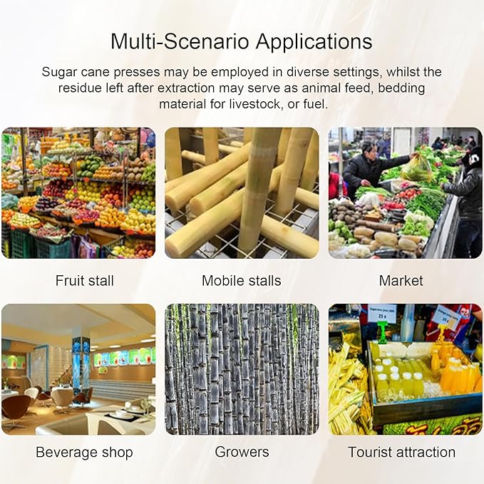 Extractor Manual de Jugo de Caña de Azúcar, Acero Inoxidable, Alto Rendimiento miniatura 8