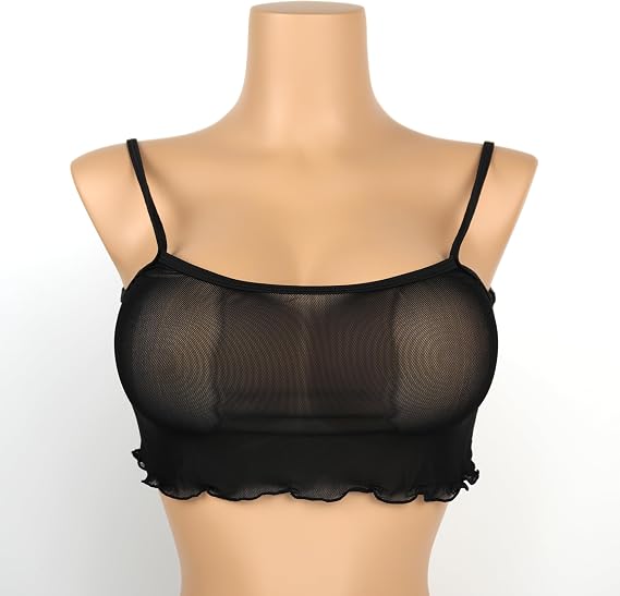SHERRYLO Sheer Mesh Bikini Top See Through Tank Top for Women Beach Coverup | Sexy See Thru Swimsuit Cover Up Mesh Tanning Tops Bikinis Tops Revealling