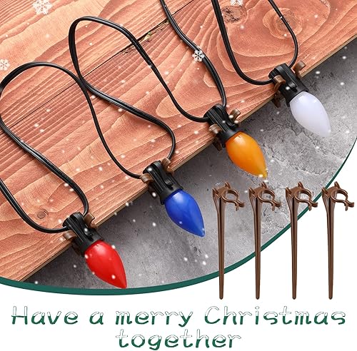 Vista 62 de Jetec Estacas de luz de Navidad universales para patio, césped, luces navideñas para tira de luces C7 C9, estacas de suelo de 7.5 pulgadas para Claro