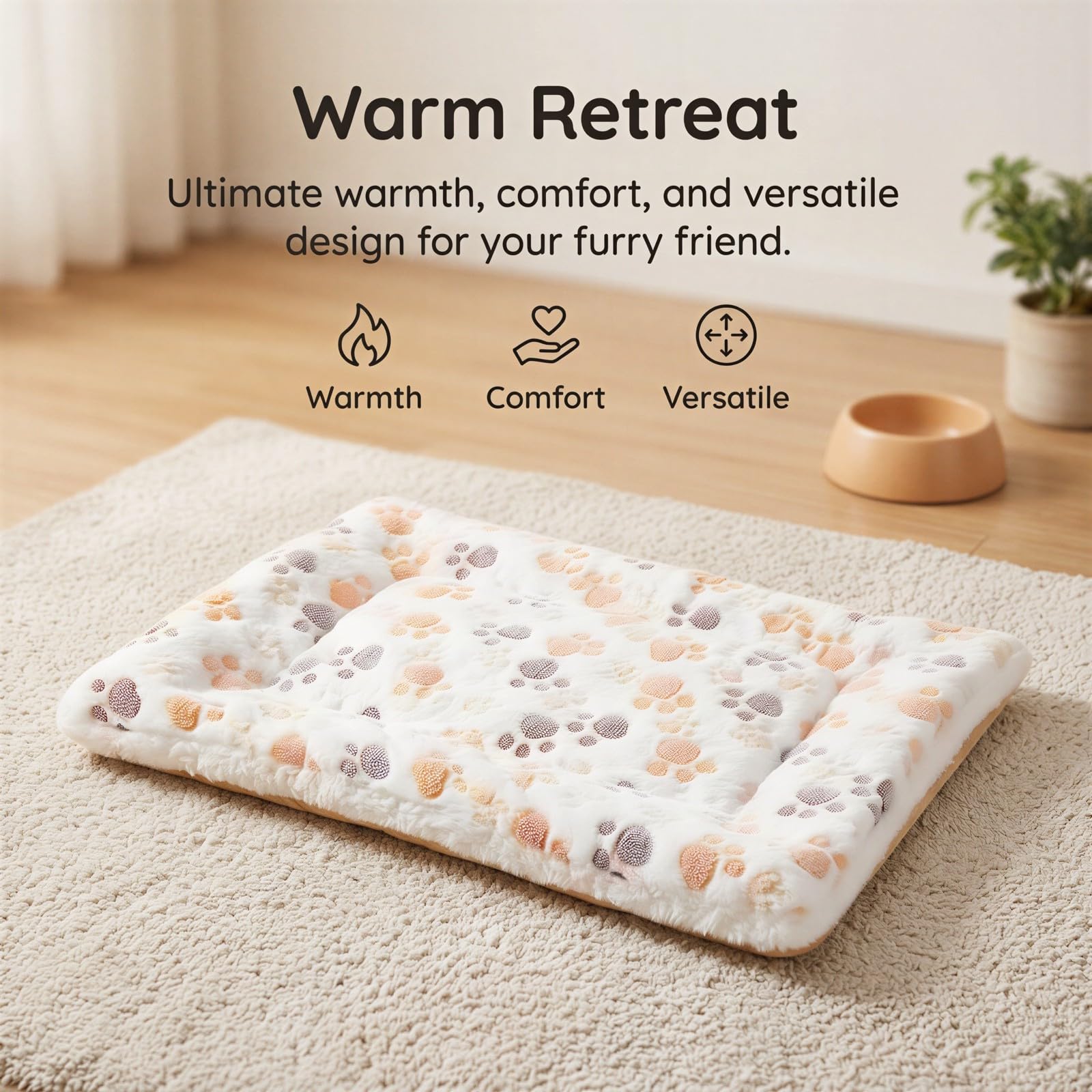 Couvertures pour Animaux, couvertures pour Panier Chien, en Polaire épaisse Double Face, Tapis réversible matelassé à Empreinte de Patte pour Grands Chiens de 25 kg Maximum, Couchage Doux pour Cage