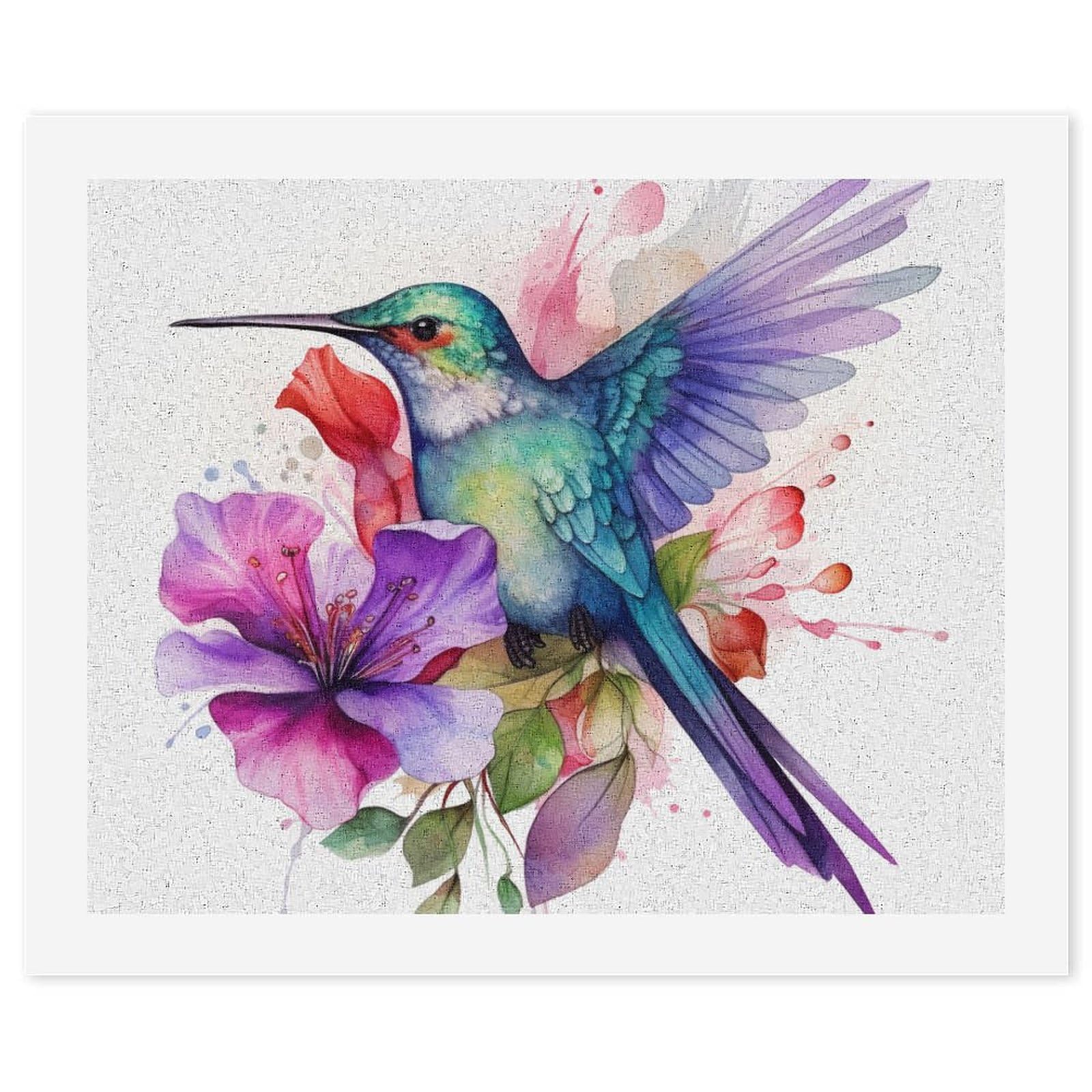 TISHIRON Pintura Por Números Adultos Con Pinceles Colibríes DIY Pintura, image size:1600x1600