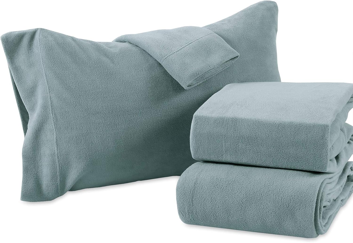 Berkshire Blanket Polarfleece Sheet Set | Heavyweight Warmth | Super Soft Warm Cozy Fleece Sheets | Light Blue | King (100" x 108")