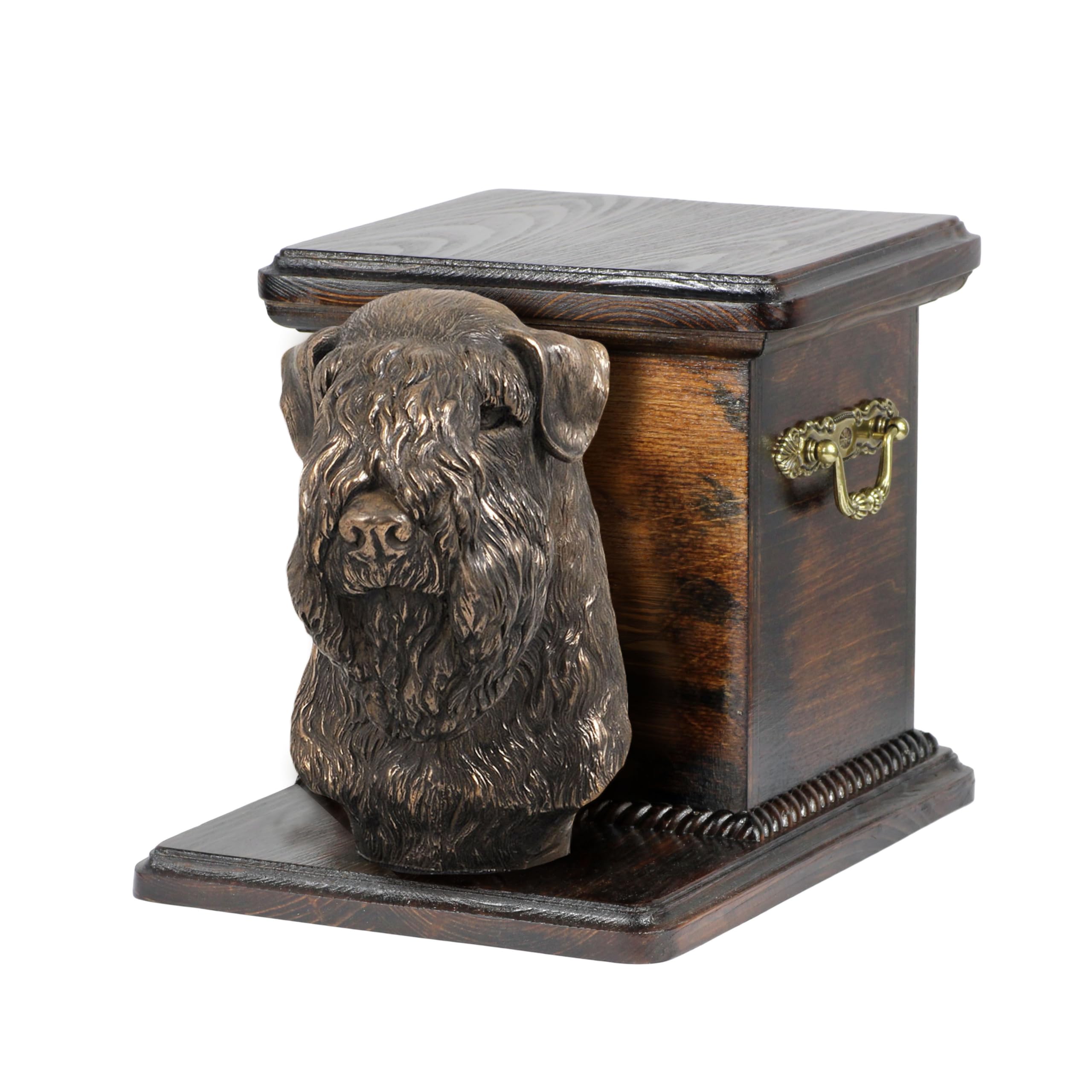 Urne funéraire Wheaten Terrier en bronze pour cendres de chien