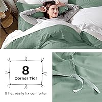 Vista 227 de Bedsure - Juego de ropa de cama de 2 piezas con 1 funda de edredón y 1 funda de almohada, extrasuave, prelavado, con cremallera, sin edredón