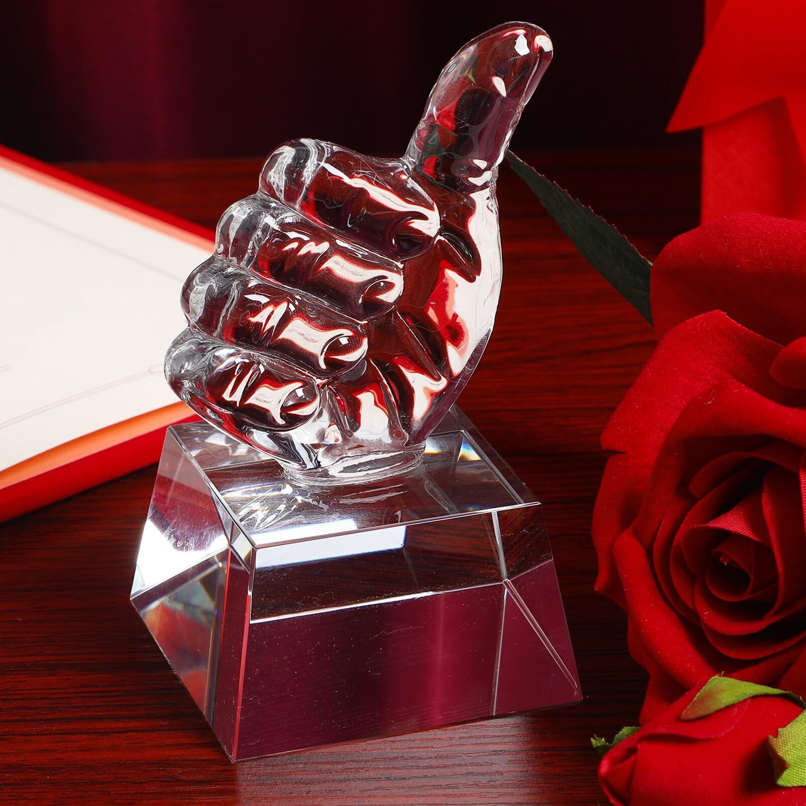 Gatuida Premio De De Cristal De 2 Uds: De Premio con Pulgar Arriba Modelo De De Dedo Decoraciones para Regalos De Premios De Agradecimiento A Los
