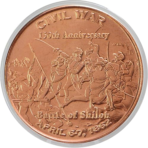 Battle of Shiloh Civil War Moneda coleccionable redonda de cobre 0.999 de 1 oz en cápsula