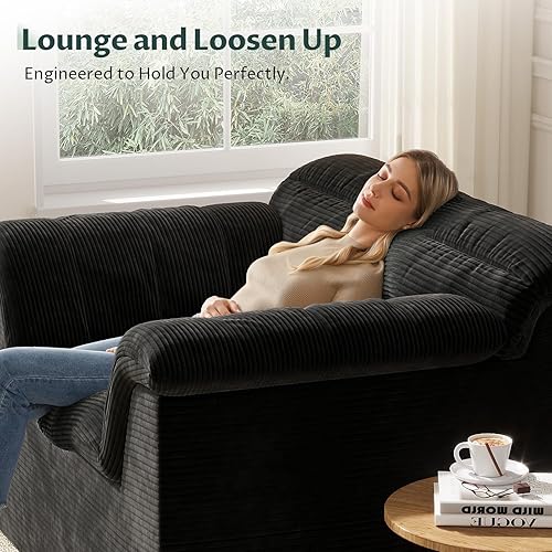 Miniatura 63 de Sofá Seccional Cloud de 51", Sofá Modular Moderno con Asiento Profundo, Cómodo Sofá Individual Comprimido, Sofás Tapizados de Pana para Sala