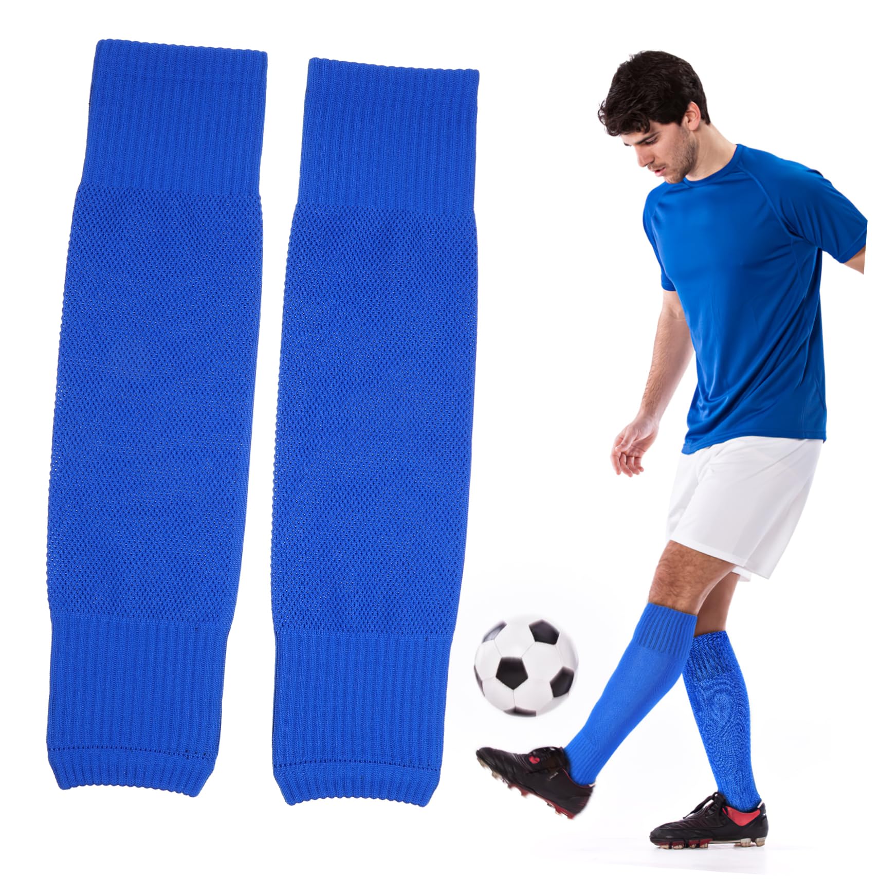 POPETPOP 2 Pairs Soccer Shin Guard Sleeves Compression Leg Sleeves for Adults Soft Breathable for Football Training and Matches Moisture Wicking Support for Comfortable Performance